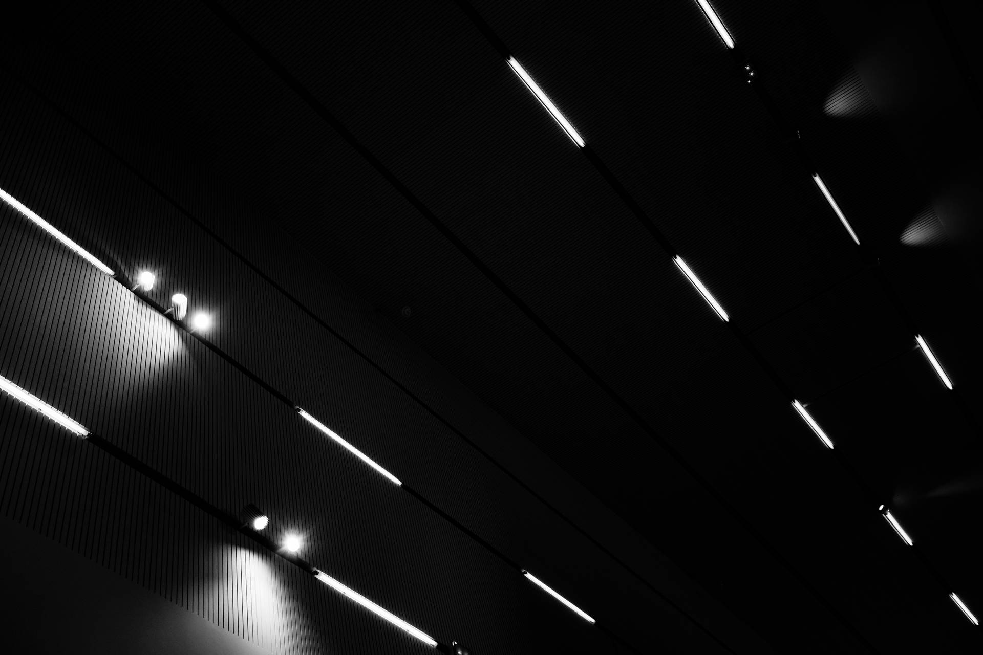 4k Black And White Ceiling Lights Photo Background