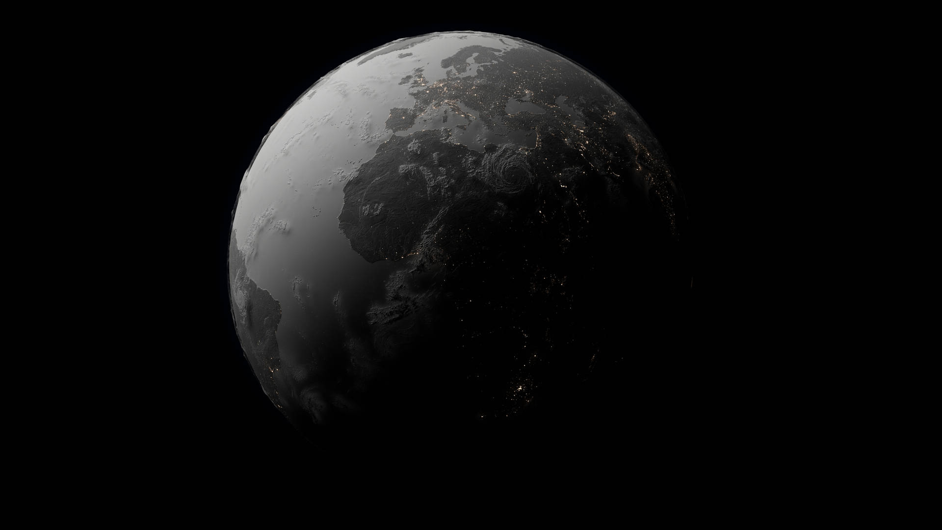 4k Black And White Photo Of Earth Background