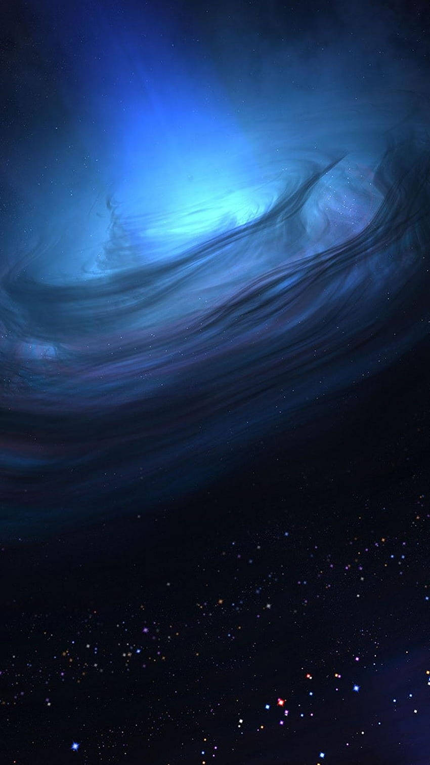 4k Black Hole Blue Gas Clouds Background