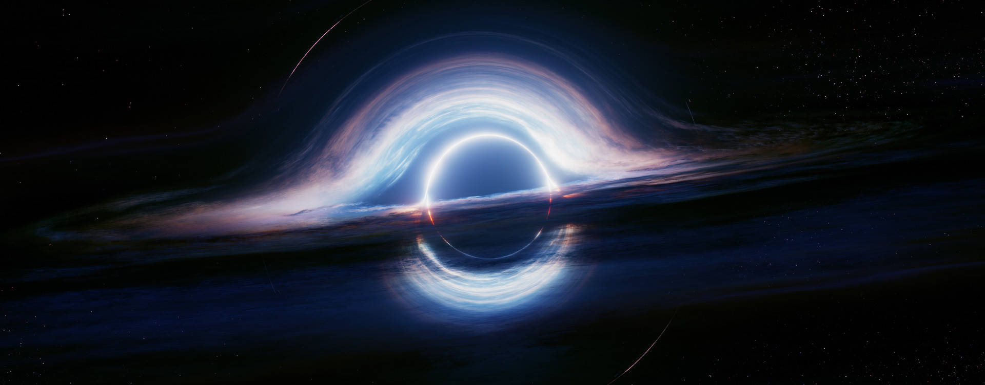 4k Black Hole Glowing Blue Background