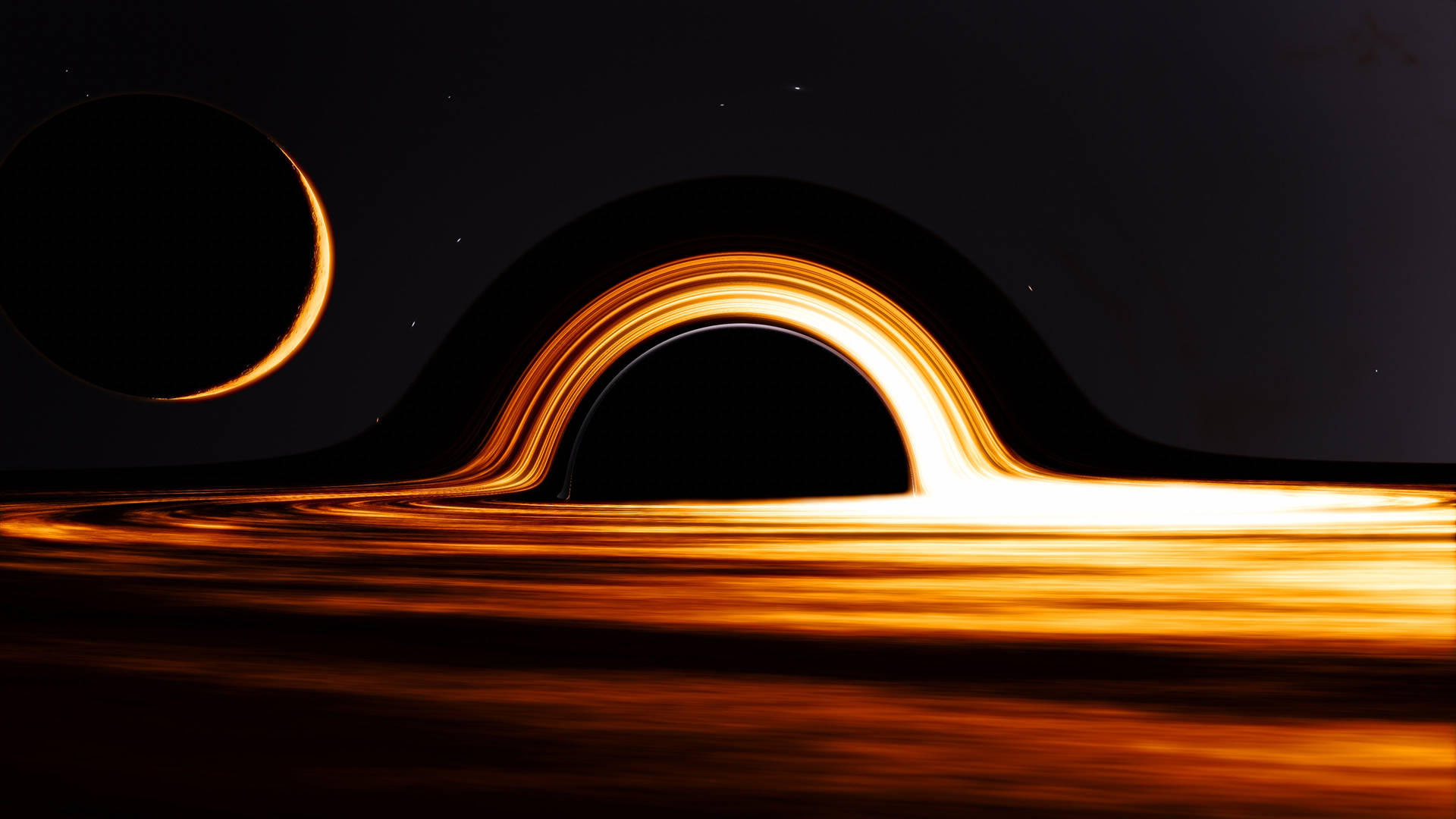 4k Black Hole Orange Background