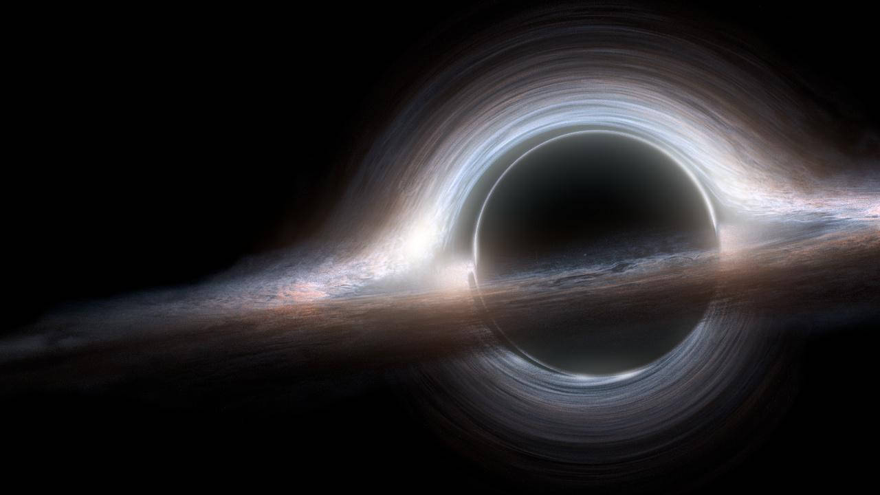 4k Black Hole White Event Horizon Background