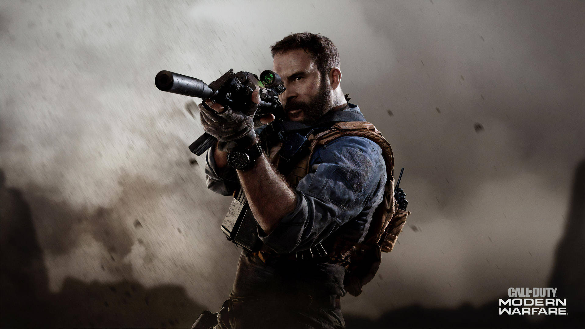 4k Call Of Duty Price Gun Drawn Background