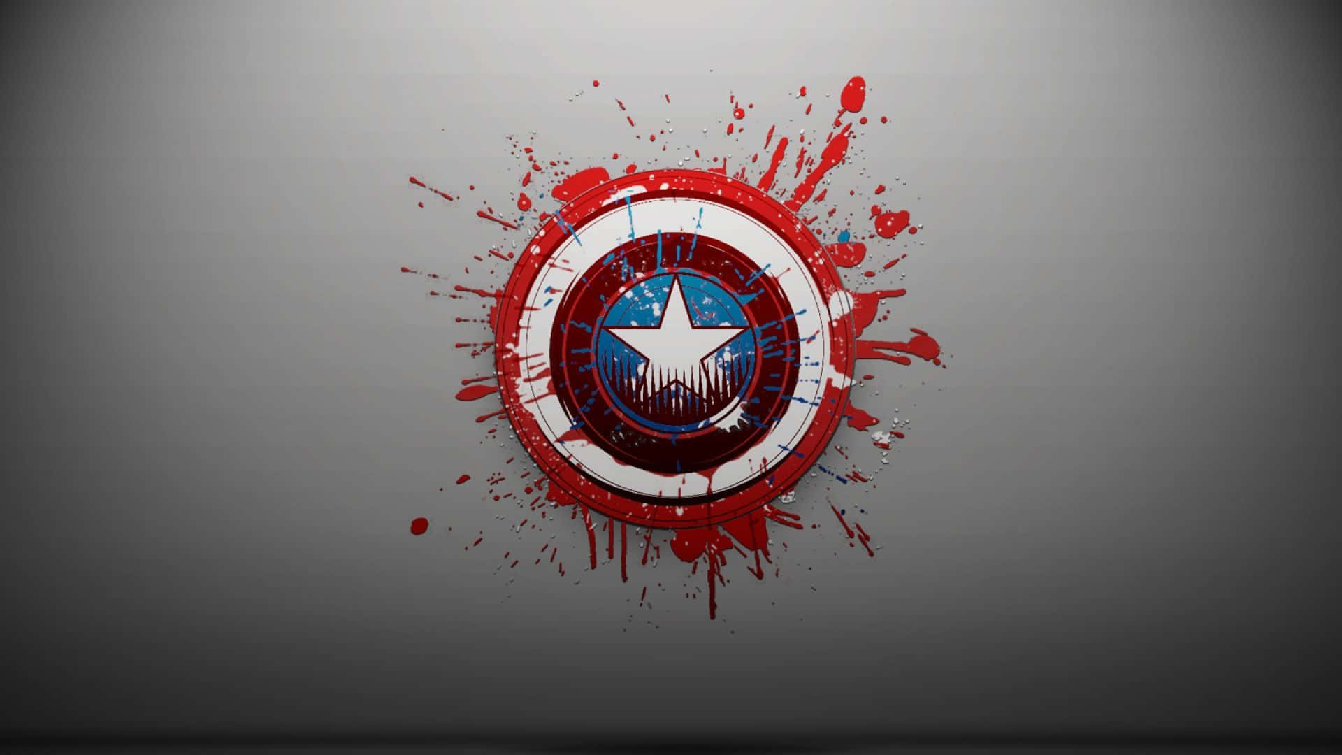 4k Captain America Shield With Scattered Red Paint Background