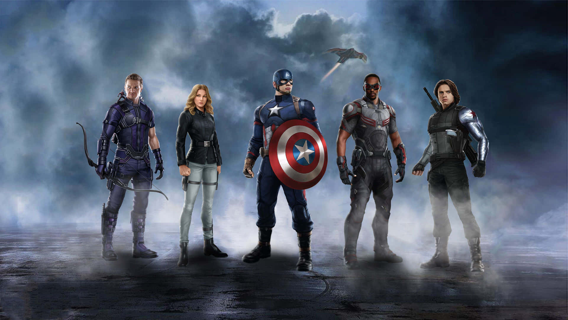 4k Captain America With 4 Marvel Characters