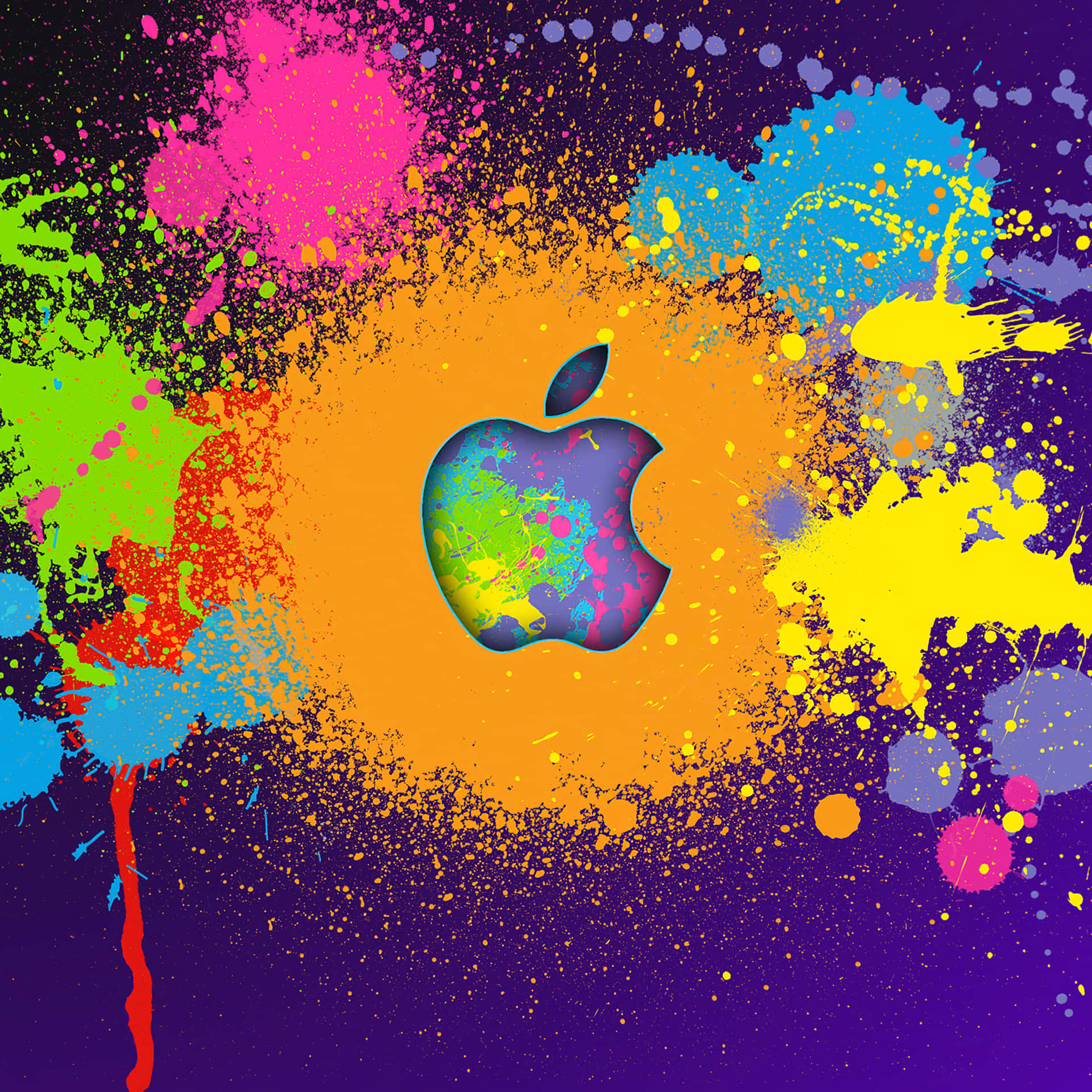 4k Colorful Apple Art Background