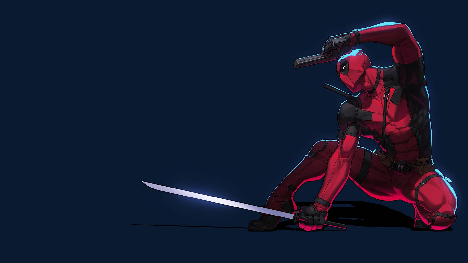 4k Deadpool Gun And Sword Background