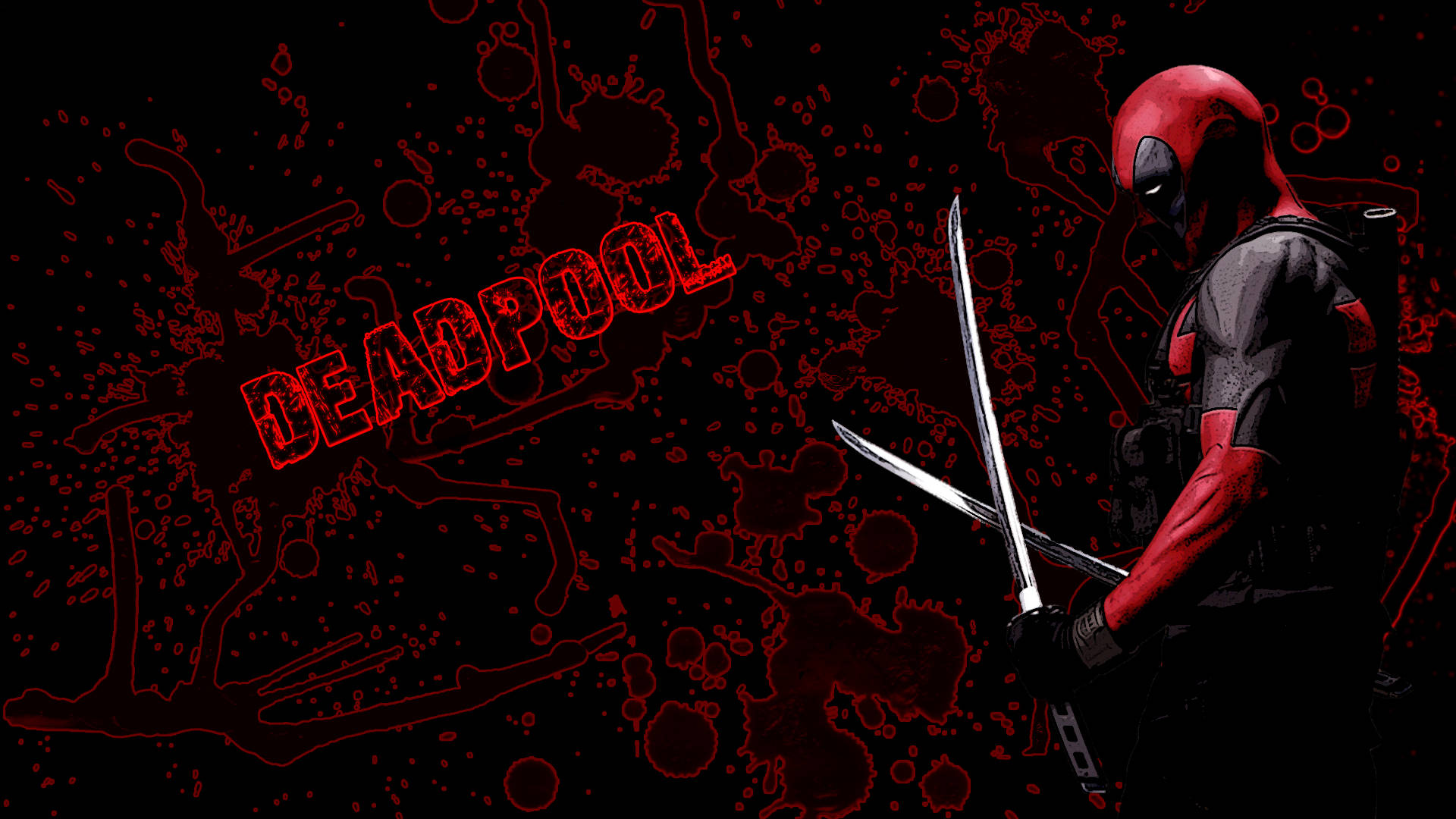 4k Deadpool Swords Background