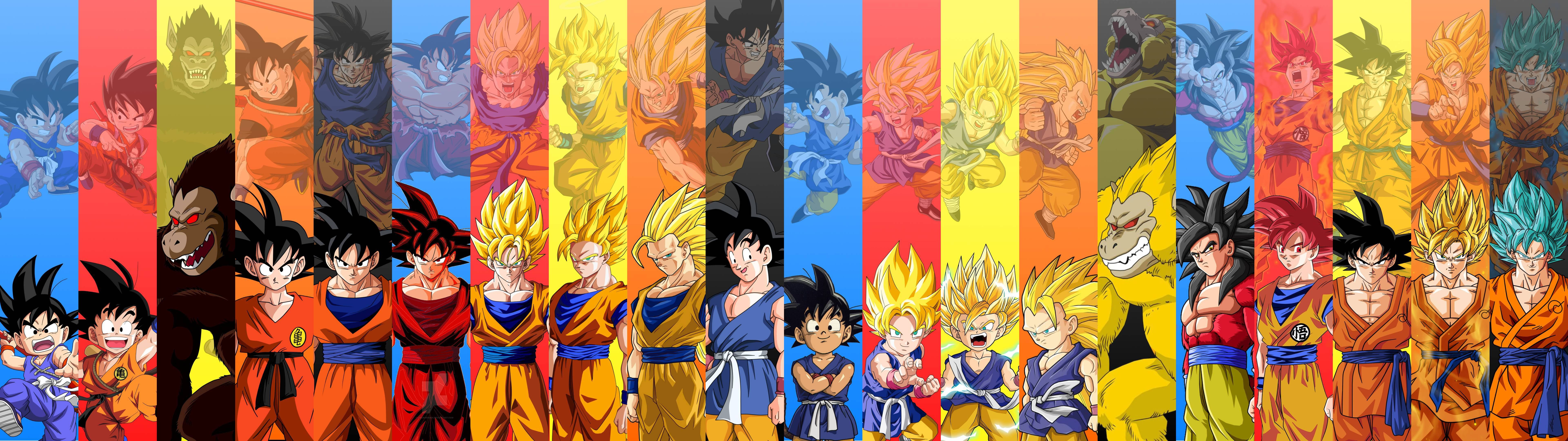 4k Dual Monitor Dragon Ball Through The Years Background