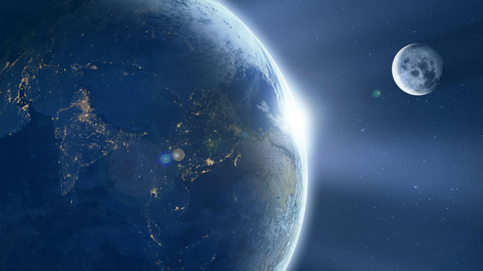 4k Earth And Moon Distance Background