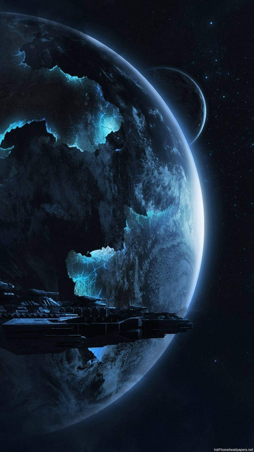 4k Earth And Spaceship Background