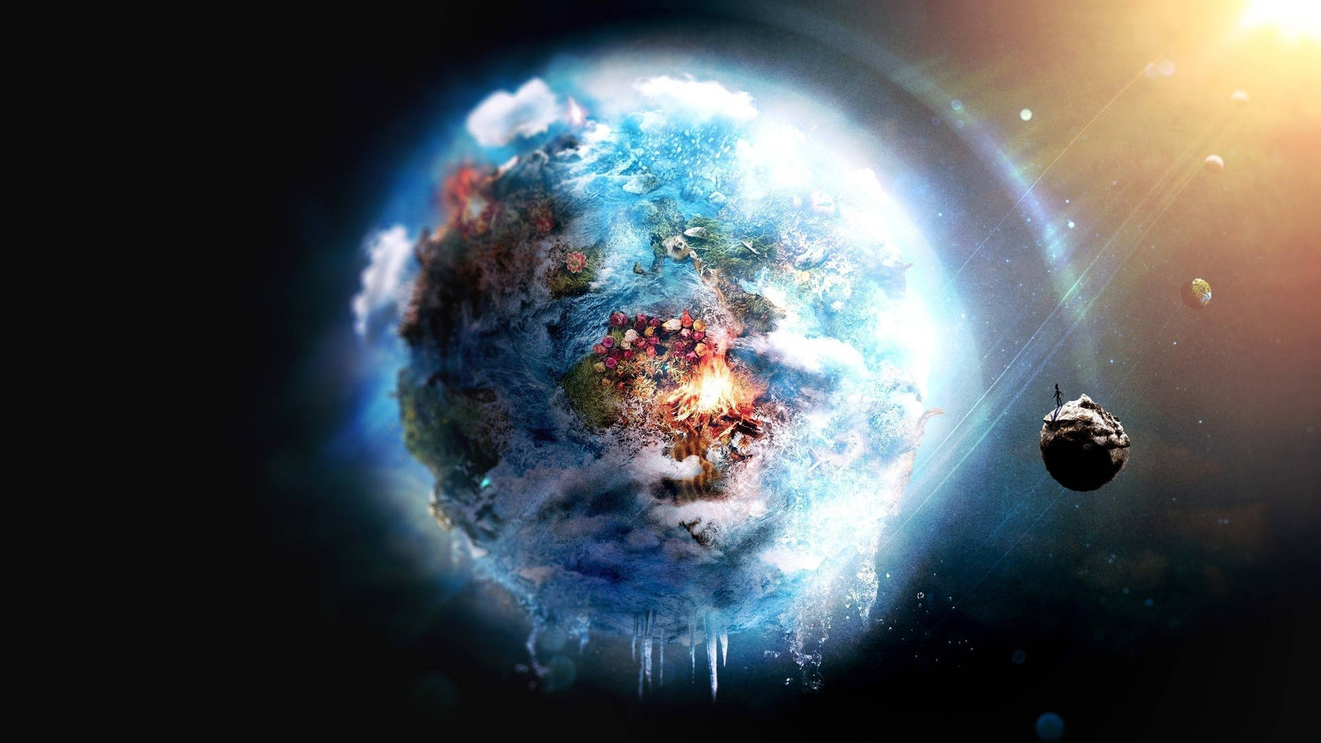 4k Earth Frozen Planet Background