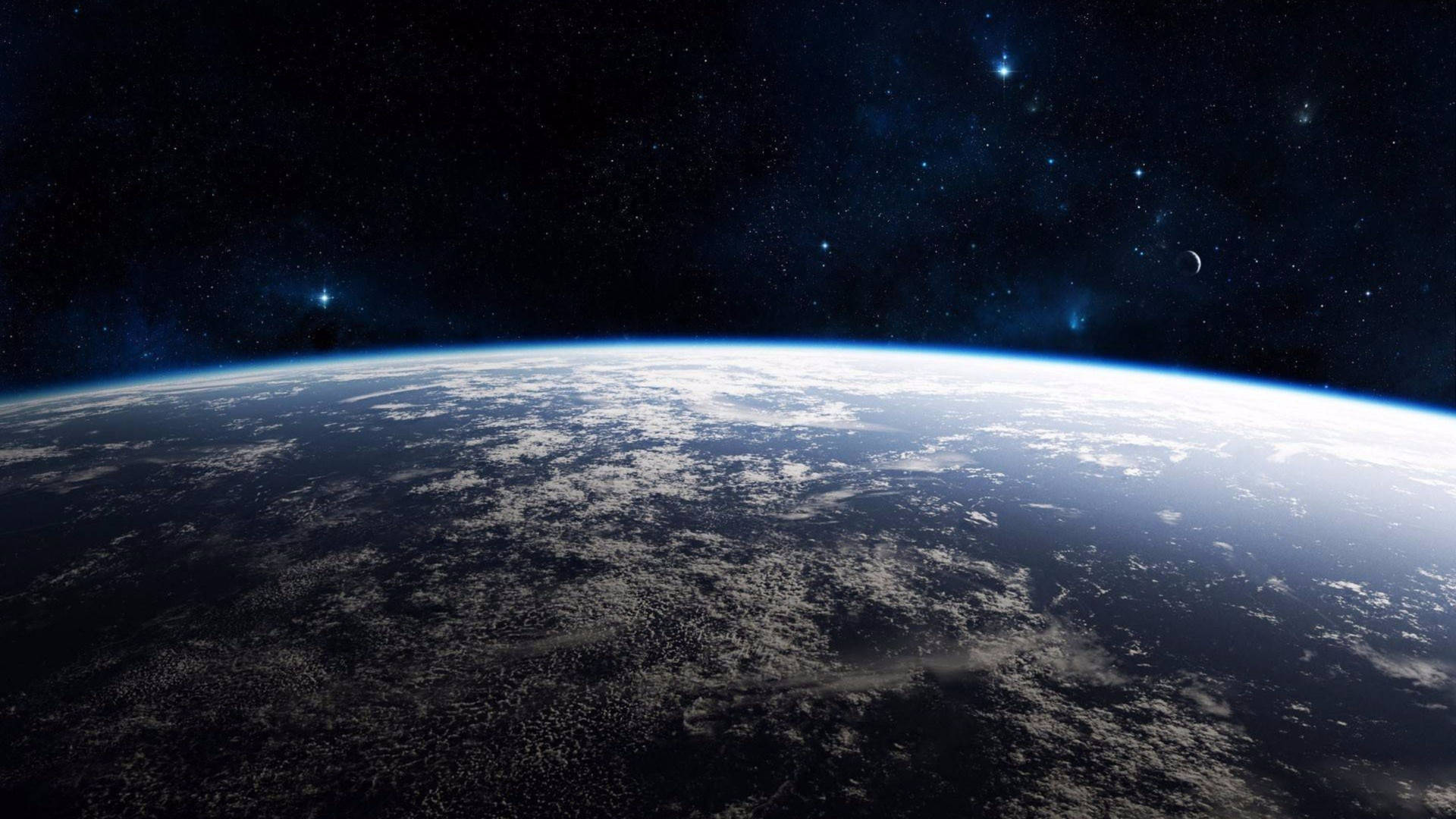 4k Earth In Outer Space Background