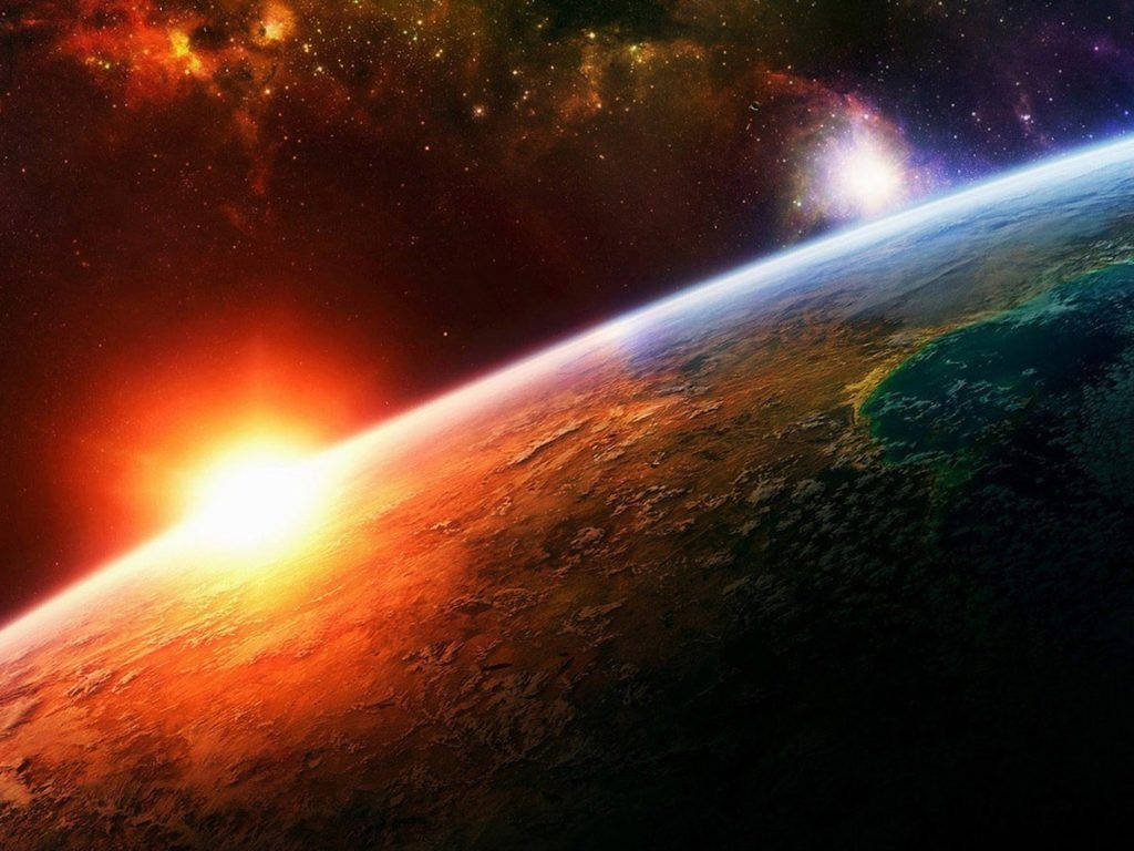 4k Earth Sunrise From Space Background