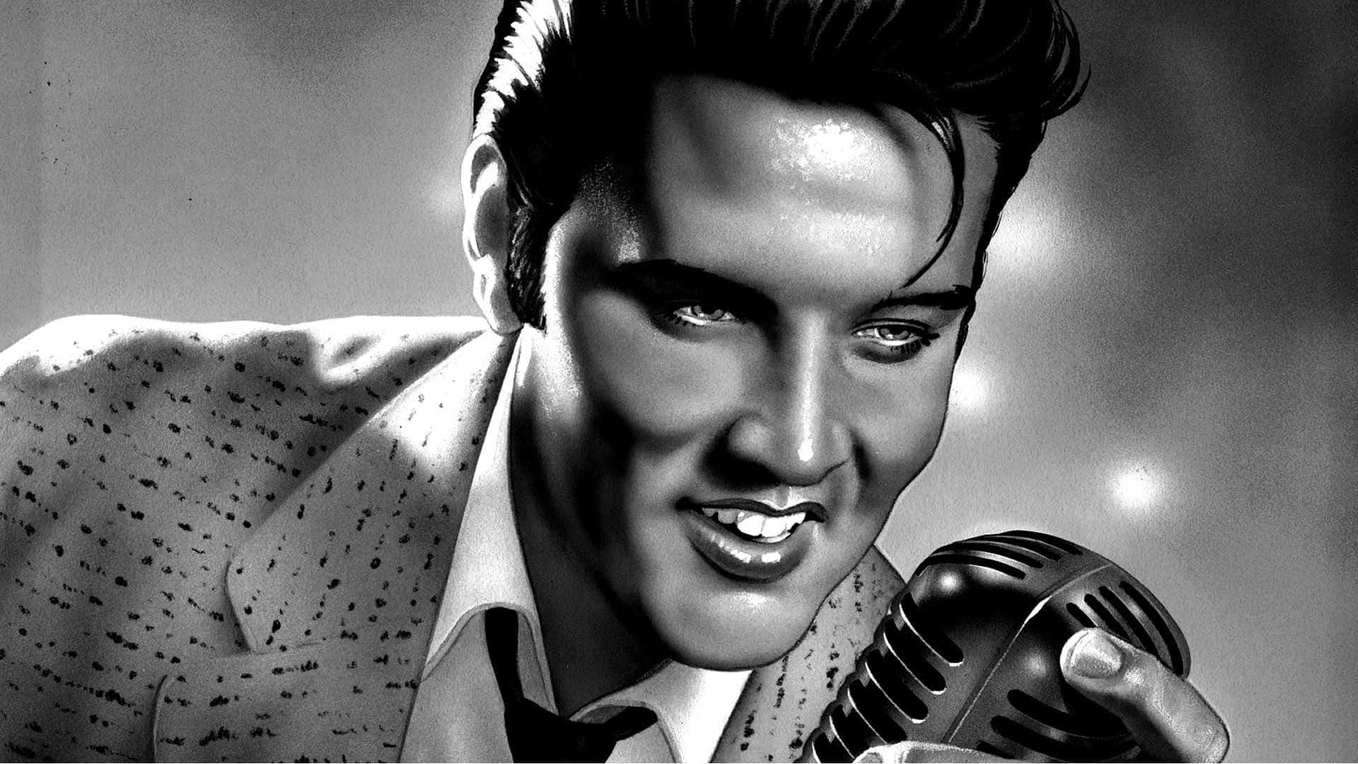 4k Elvis With Gleaming Eyes Background