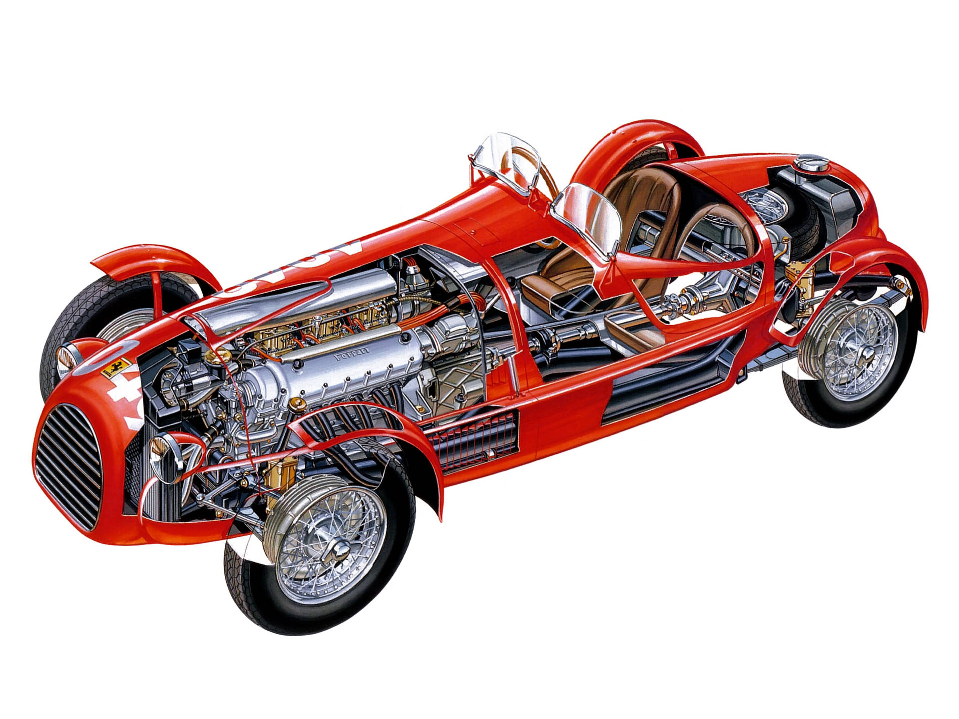 4k Ferrari 375 F1 Cutaway Background