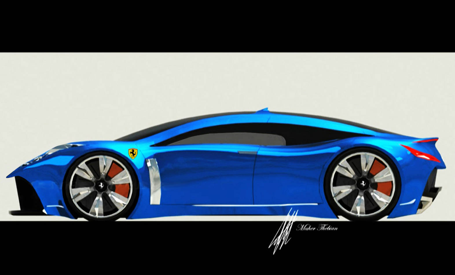 4k Ferrari Blue F80 Concept Background