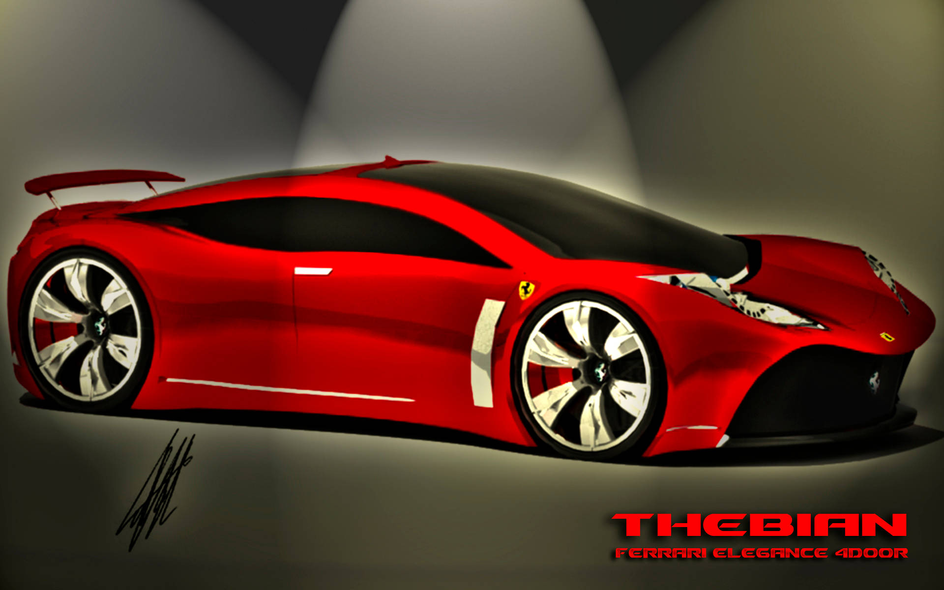 4k Ferrari Elegance 3d Design Background