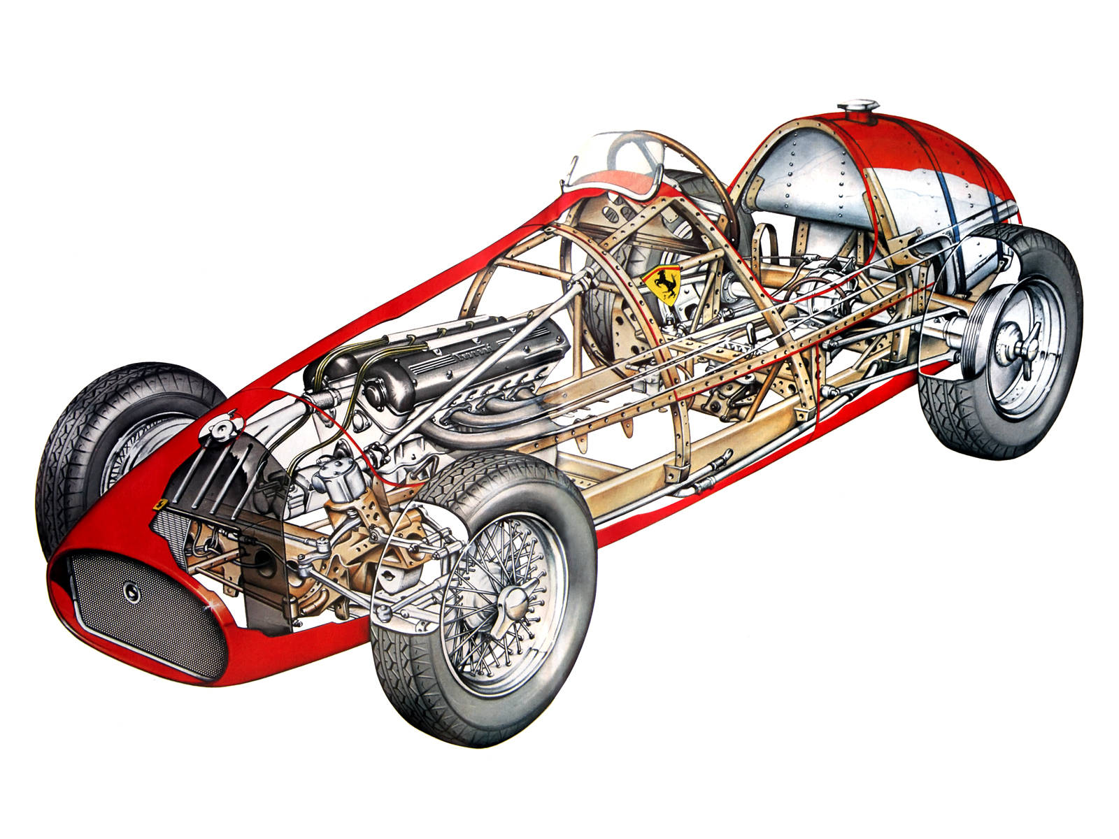 4k Ferrari F2 Technical Cutaway Background