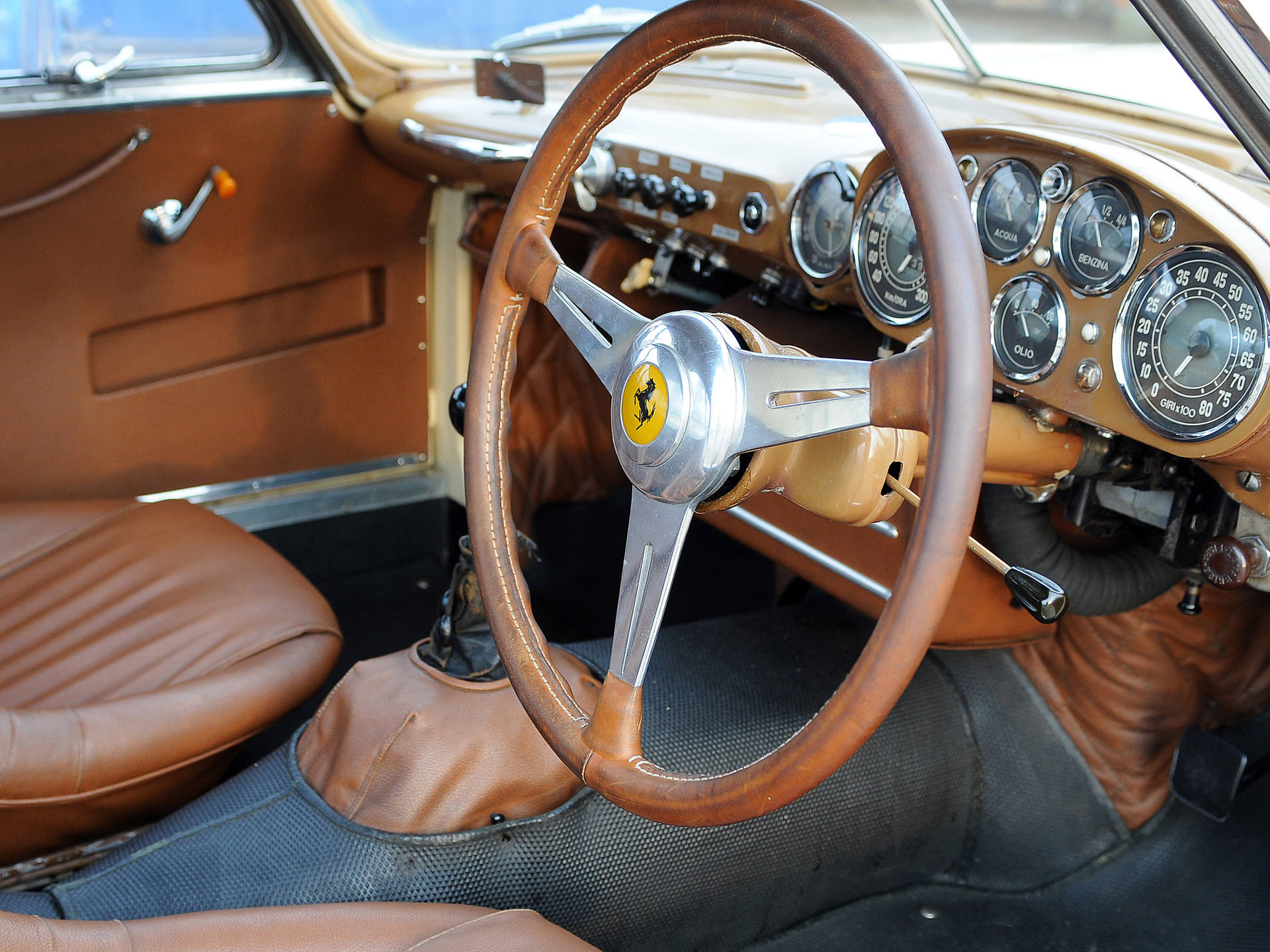 4k Ferrari Lusso Steering Wheel Background