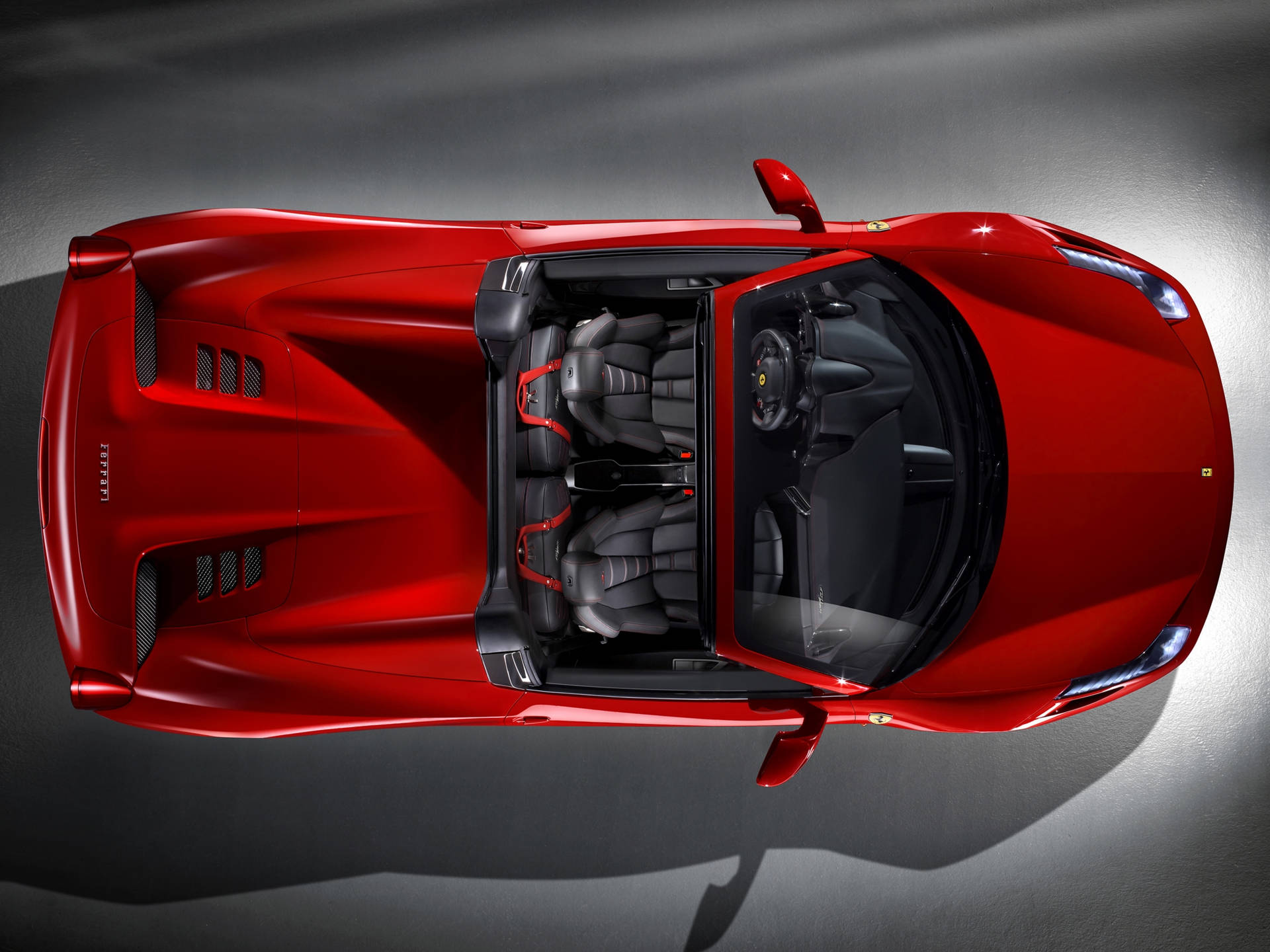4k Ferrari Spider Top Angle Background