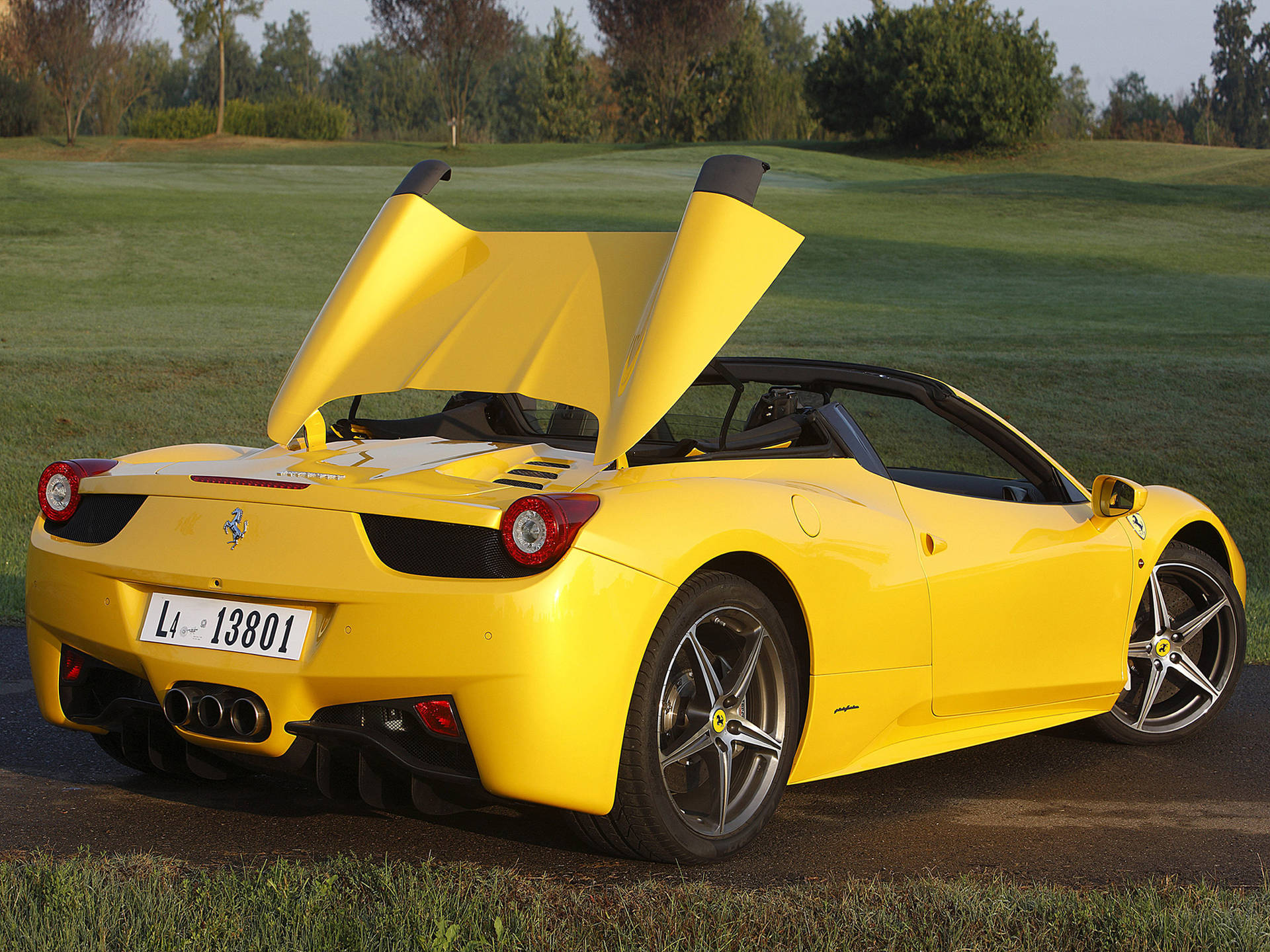 4k Ferrari Yellow Spider Open Top