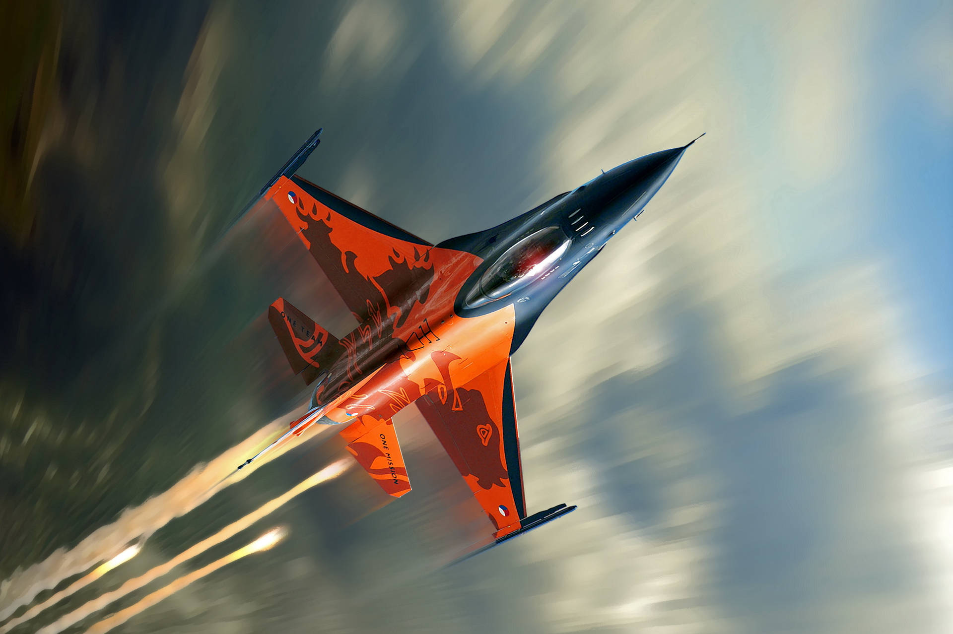 4k Fighter Plane Blasting Off Background