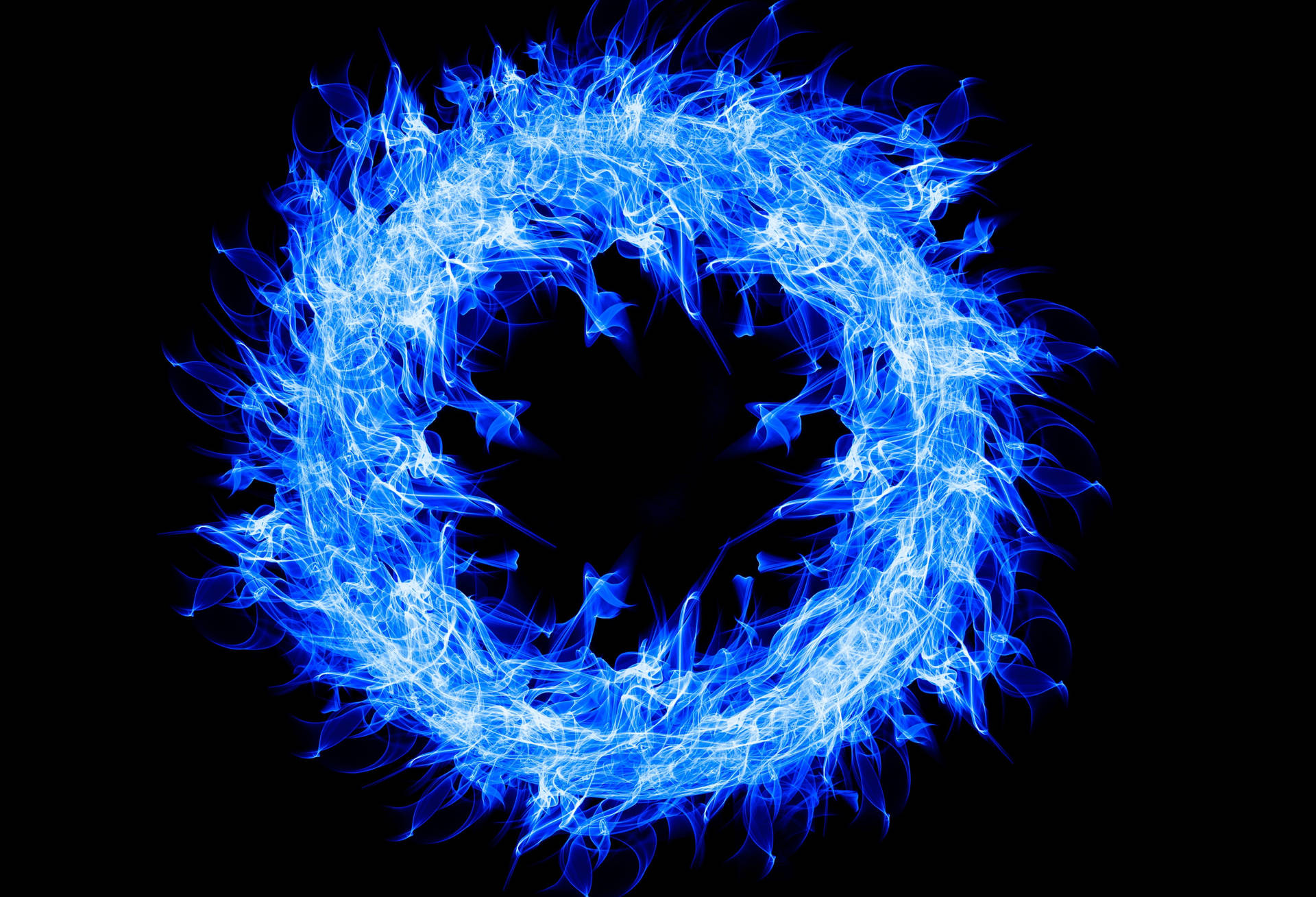 4k Fire Blue Ring Background