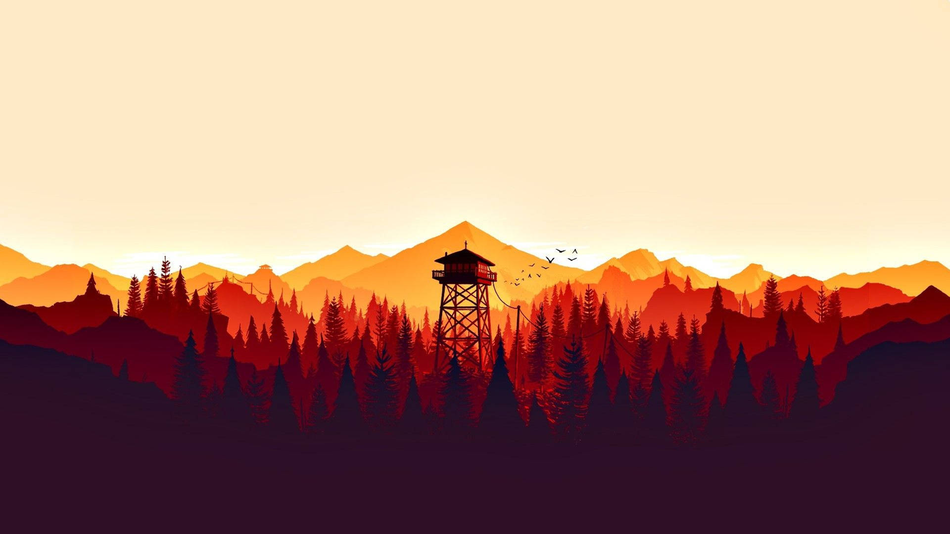 4k Firewatch Vibrant Orange Mountains