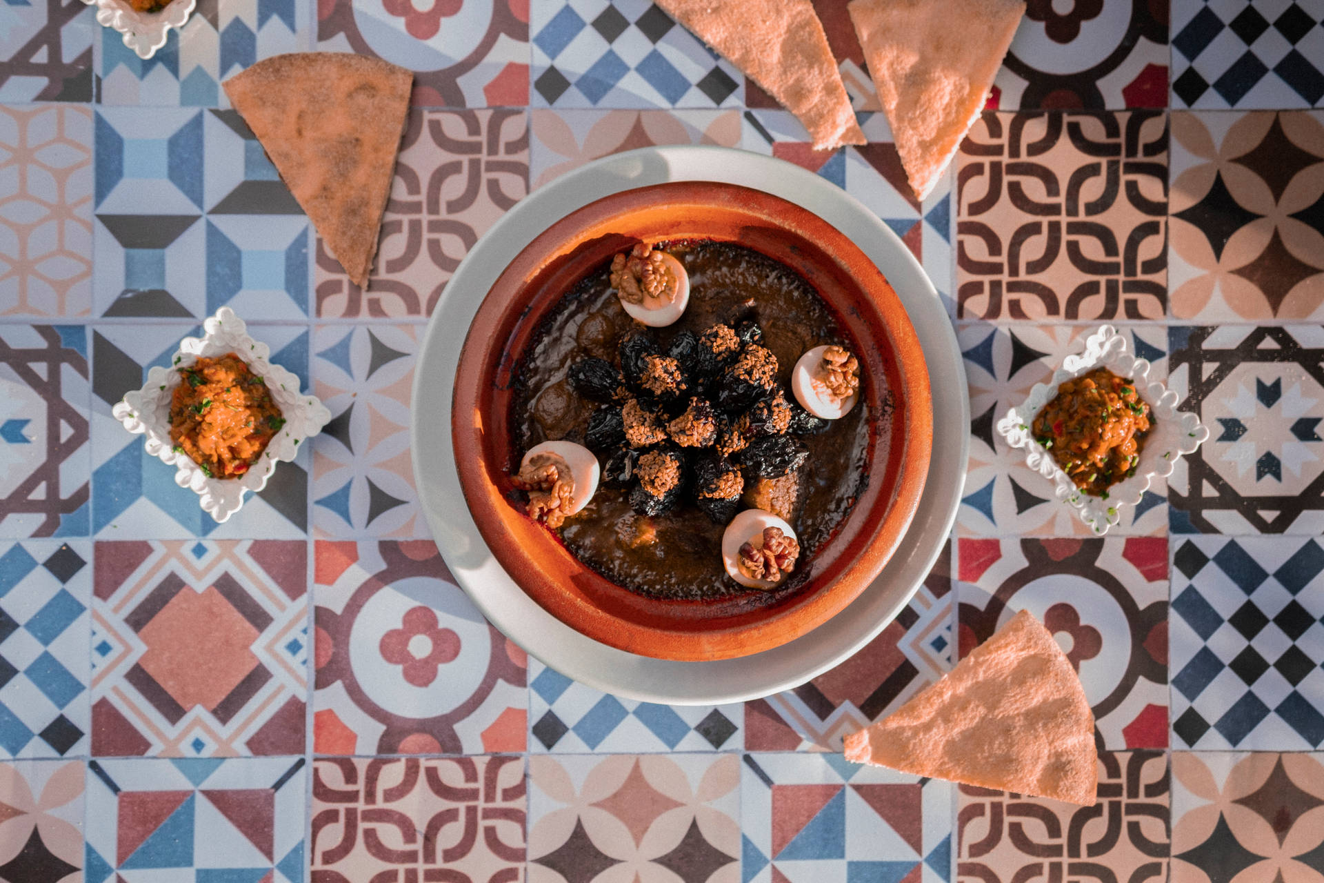 4k Food Moroccan Tajin Background