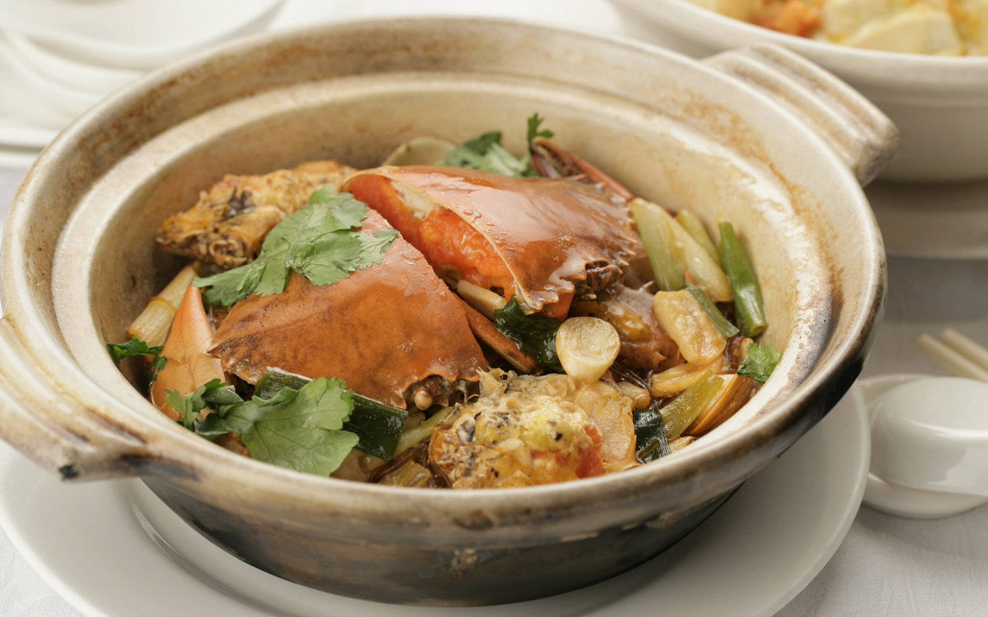 4k Food Steamed Crab And Vegetables Background