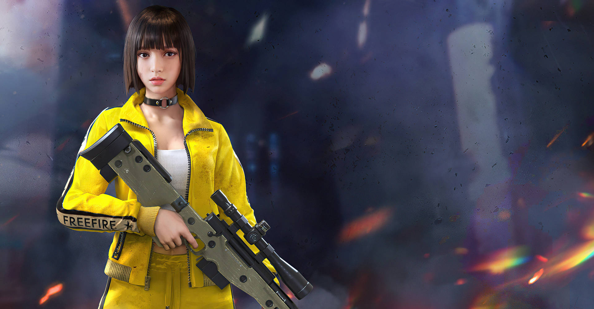 4k Free Fire Character Kelly Rifle Background