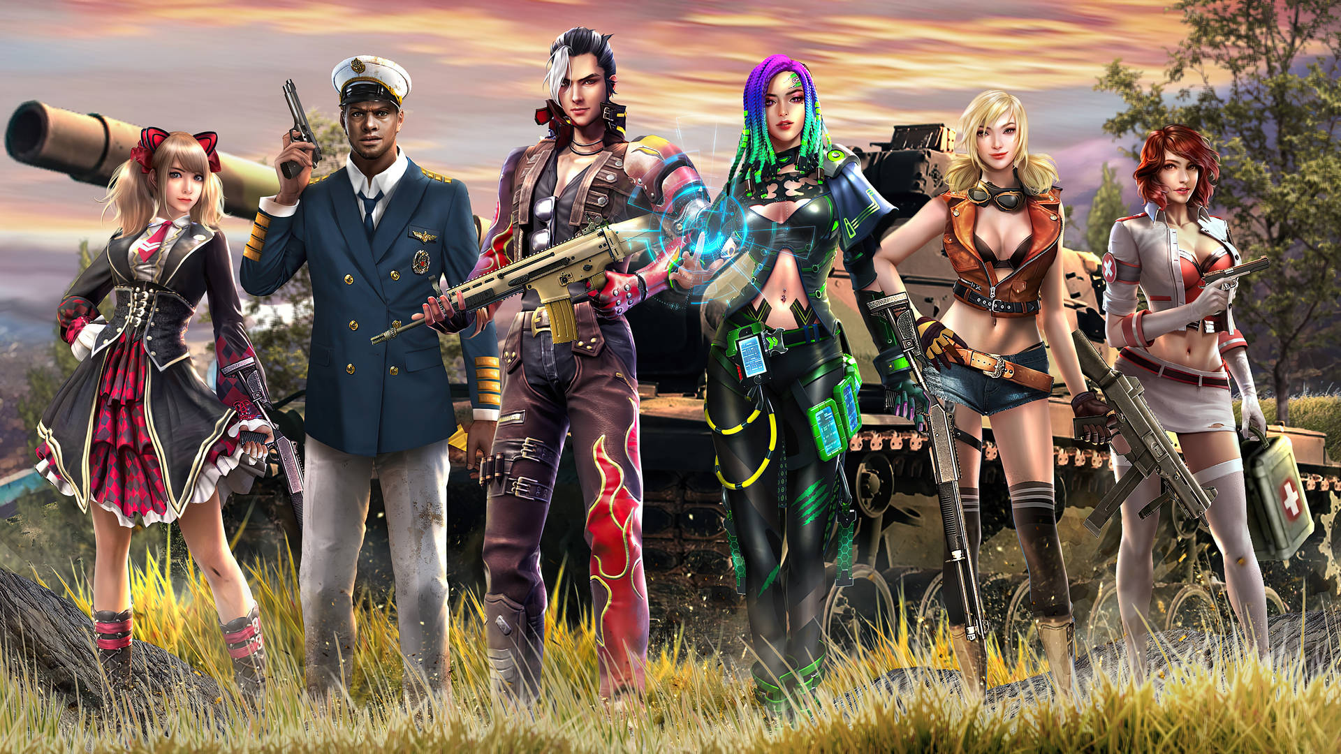 4k Free Fire Garena Characters Background