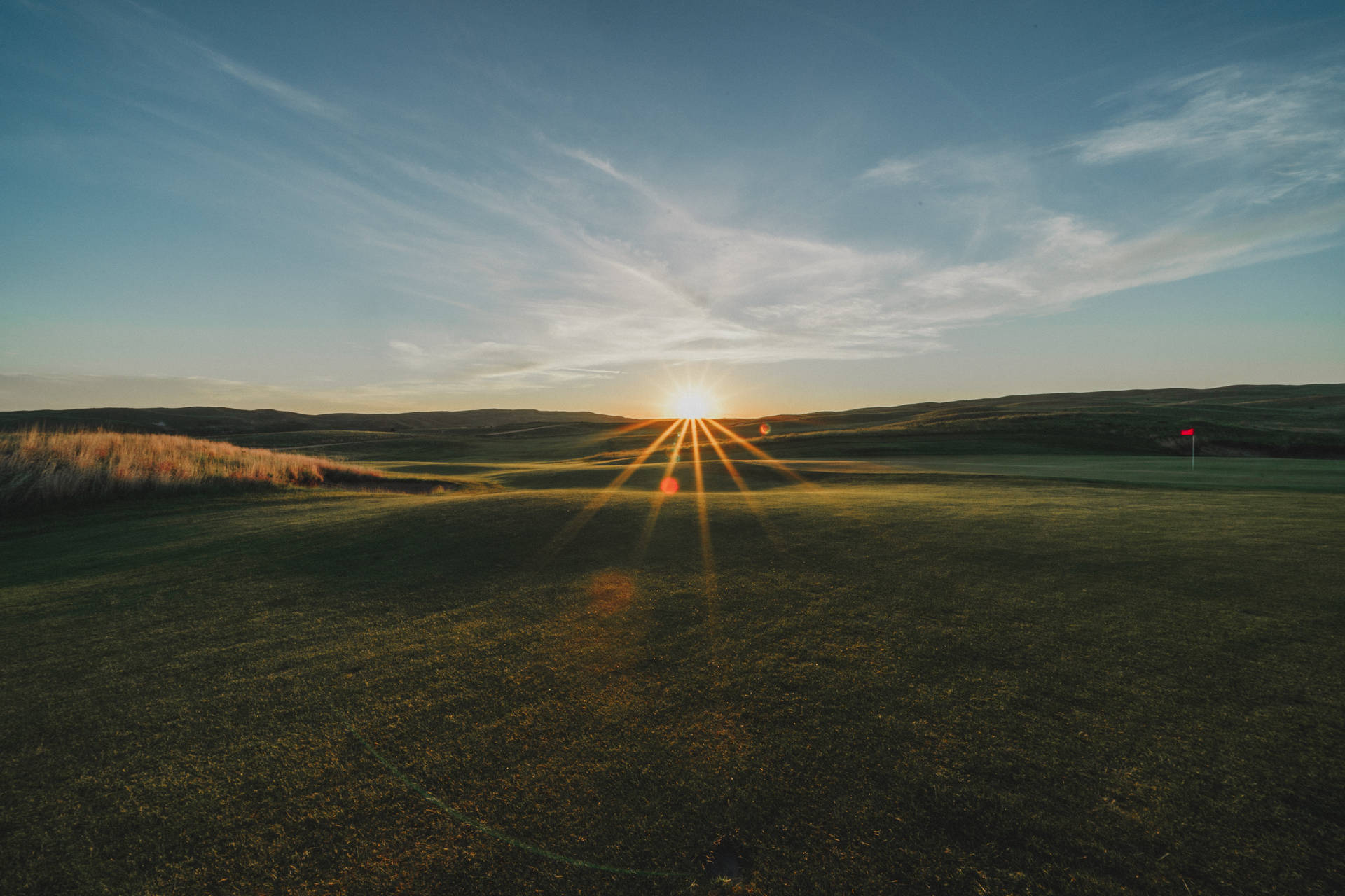 4k Golf Course Sunrise Background