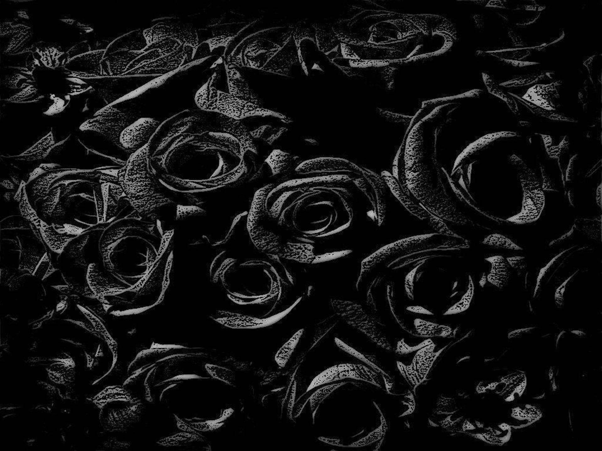 4k Gothic Black Roses Background