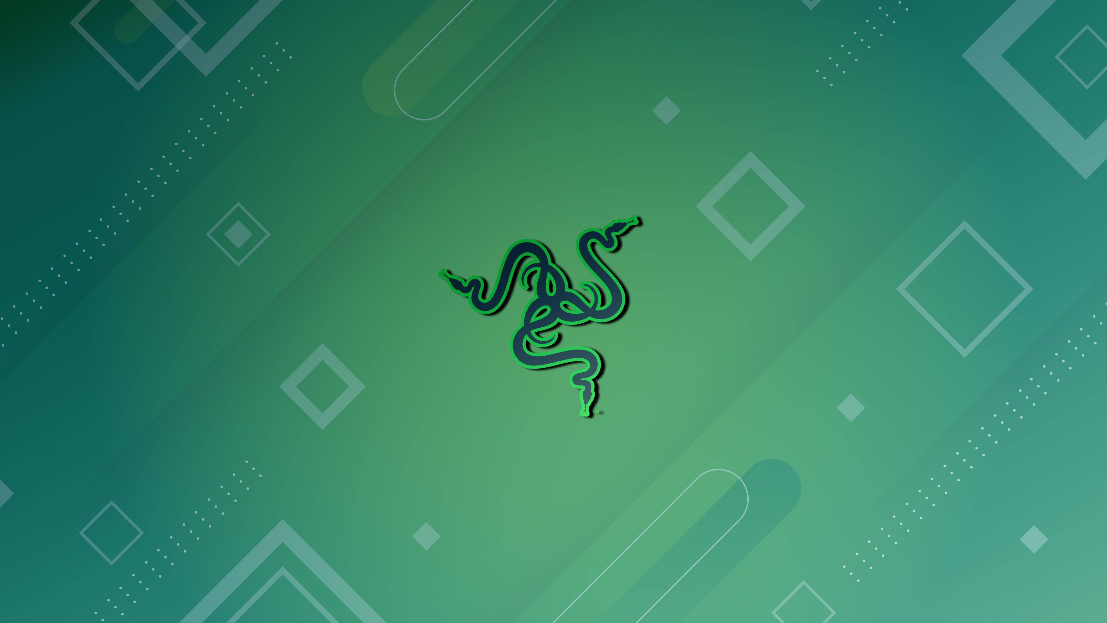 4k Green Razer Logo Background