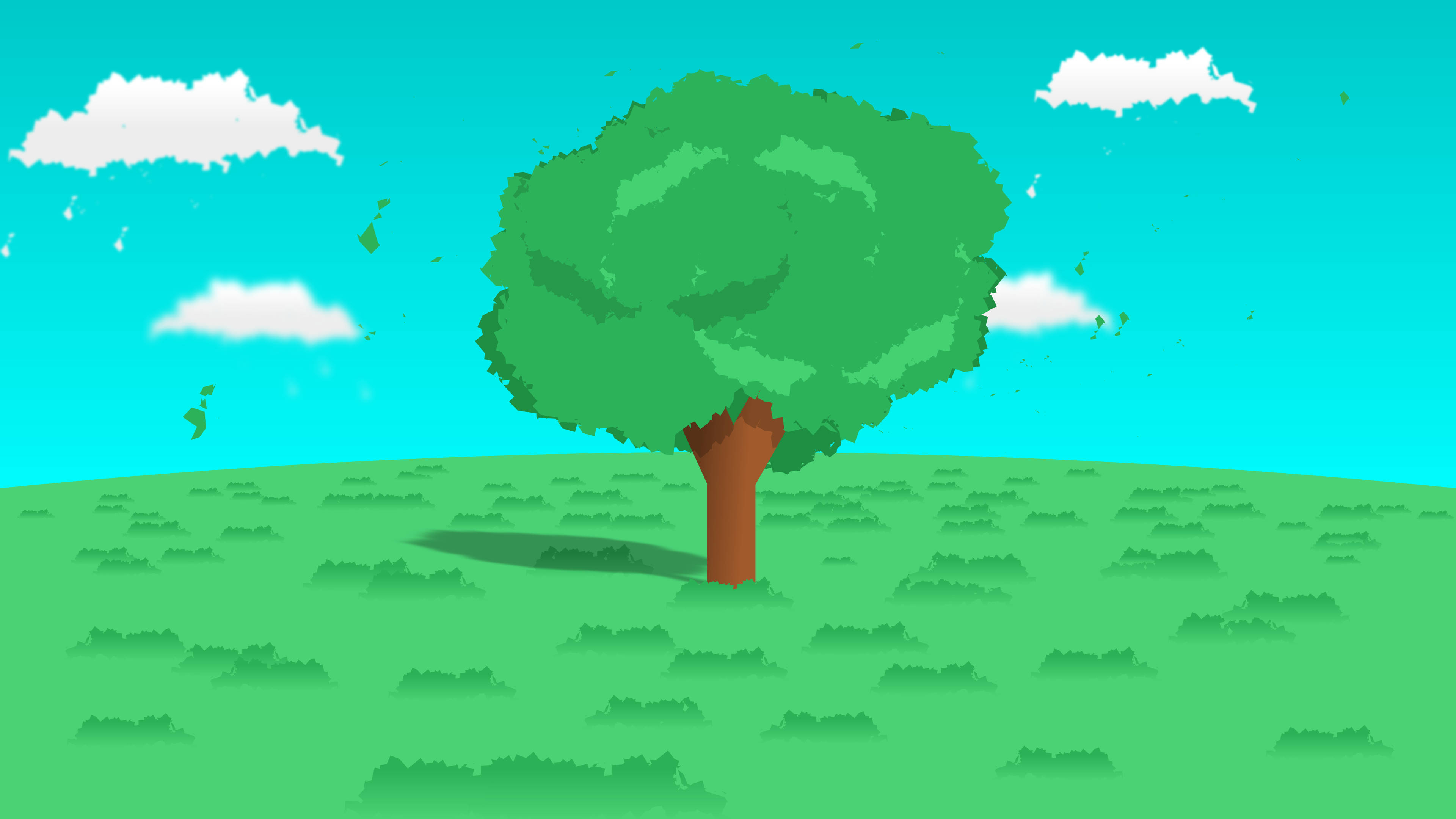 4k Green Tree Digital Paint Background