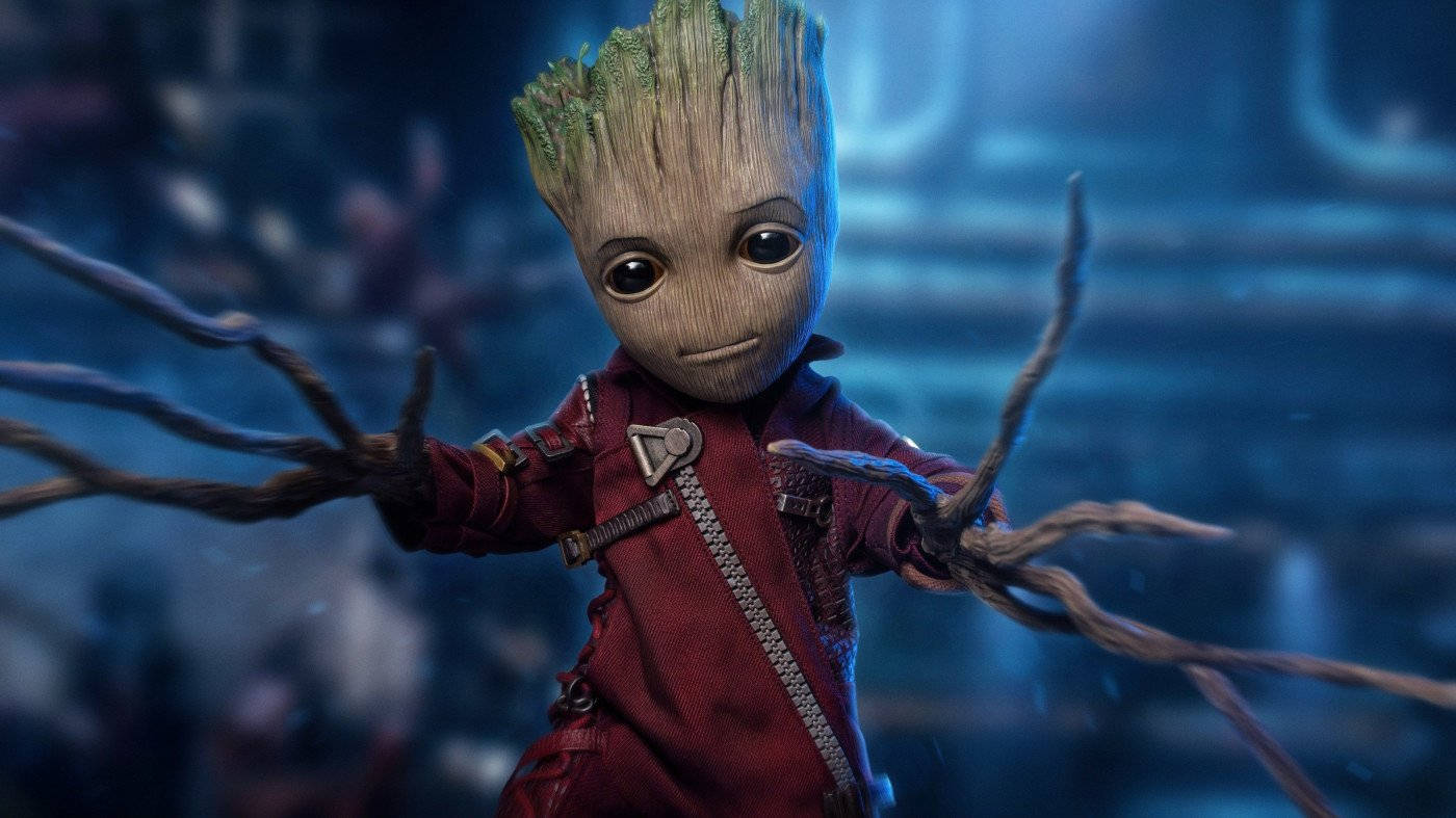 4k Guardians Of The Galaxy Baby Groot Background