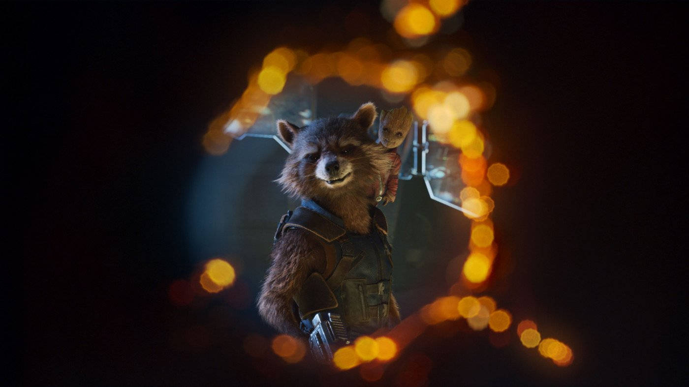 4k Guardians Of The Galaxy Rocket Raccoon Smiling Background