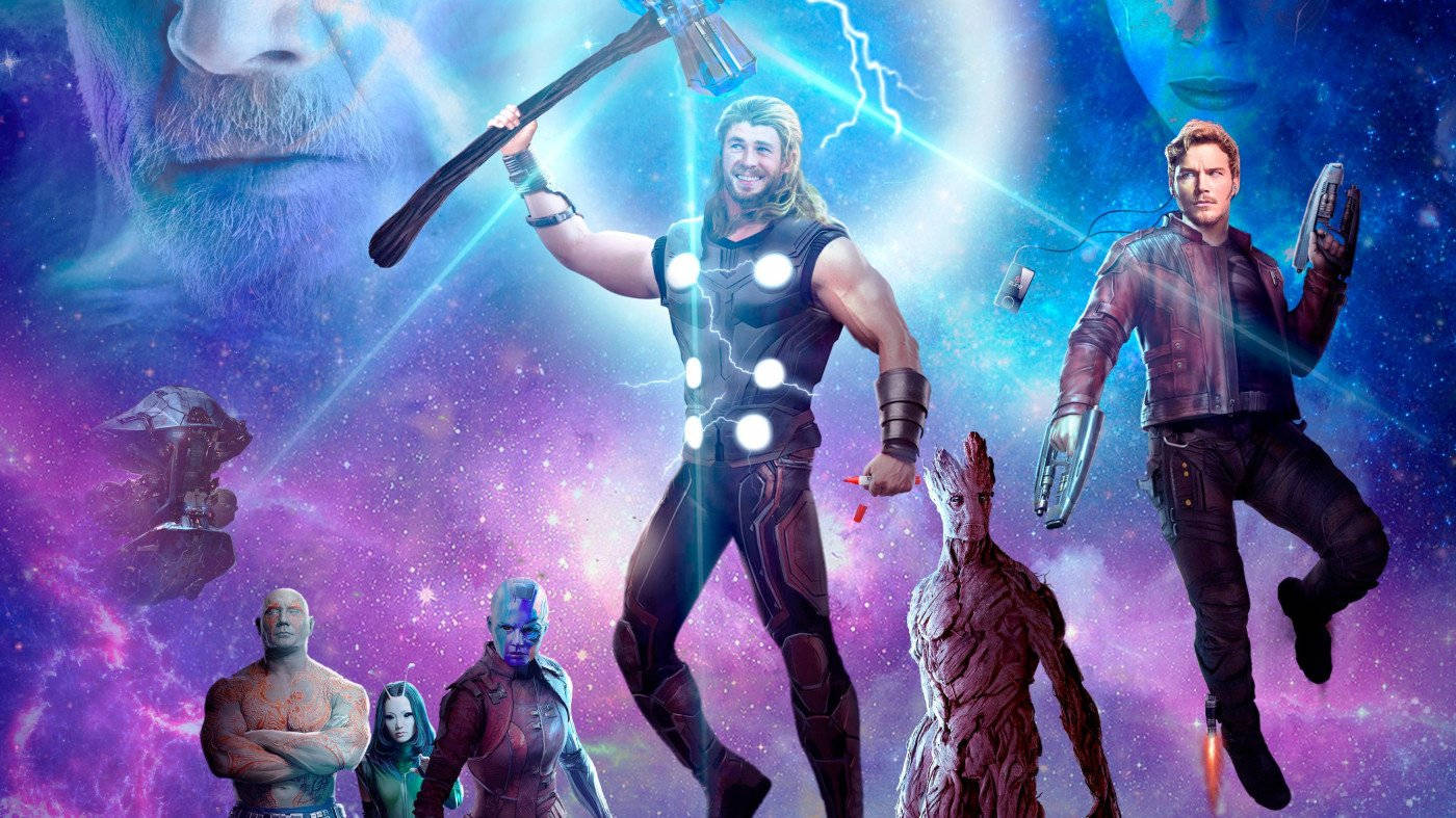 4k Guardians Of The Galaxy With Thor Background