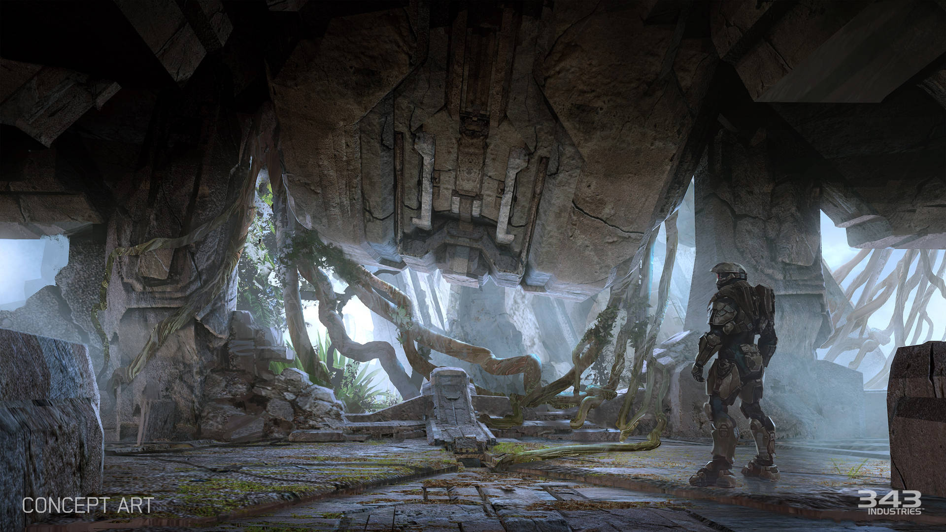 4k Halo Abandoned Place Background