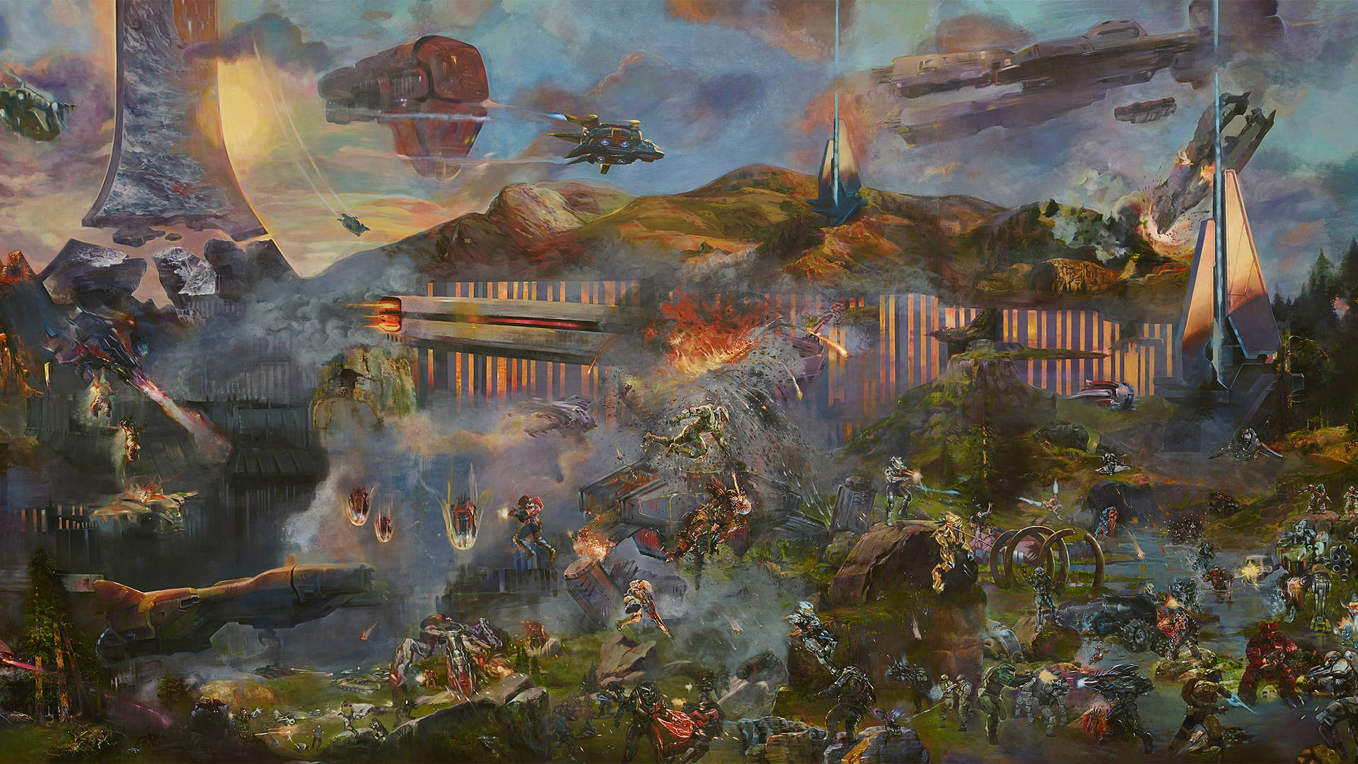 4k Halo Infinite Renaissance Painting Background