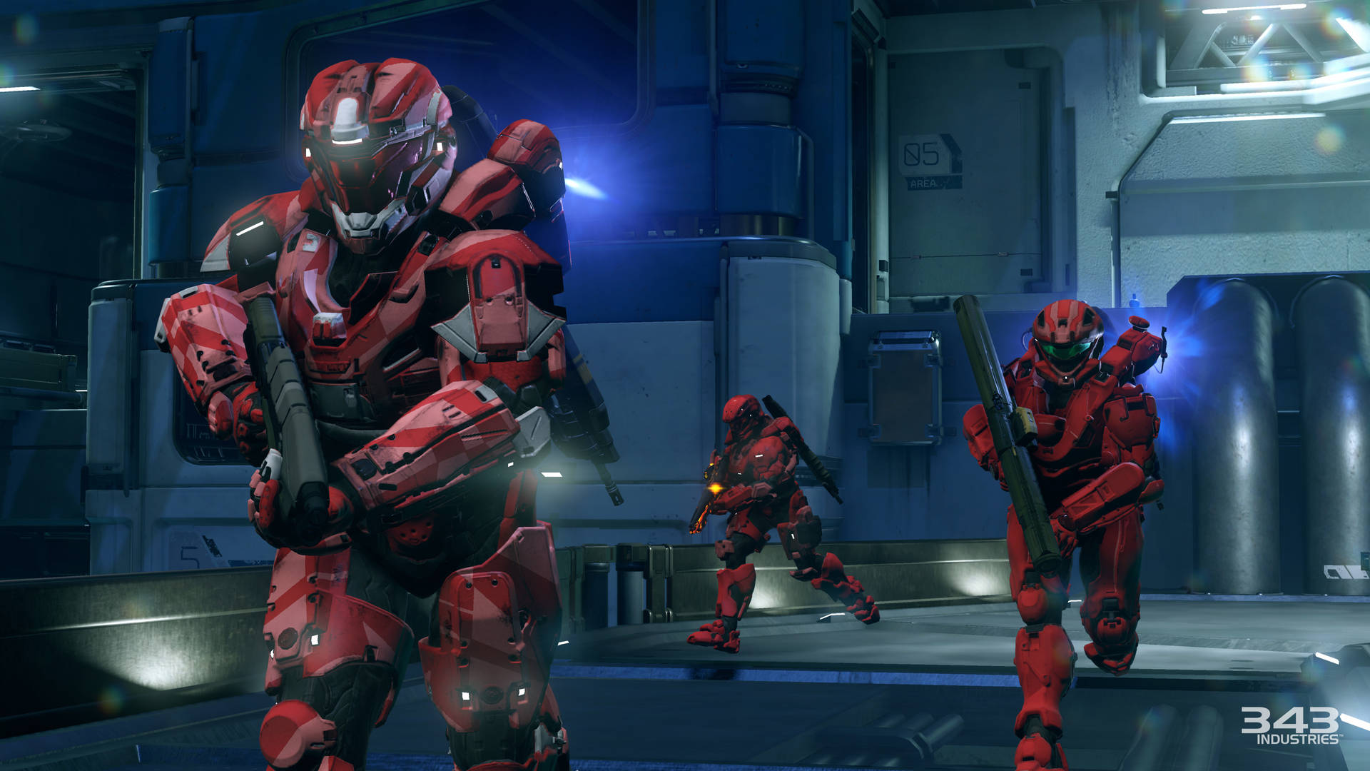 4k Halo Red Spartan Warriors Background
