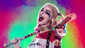 4k Harley Quinn Smiling Background