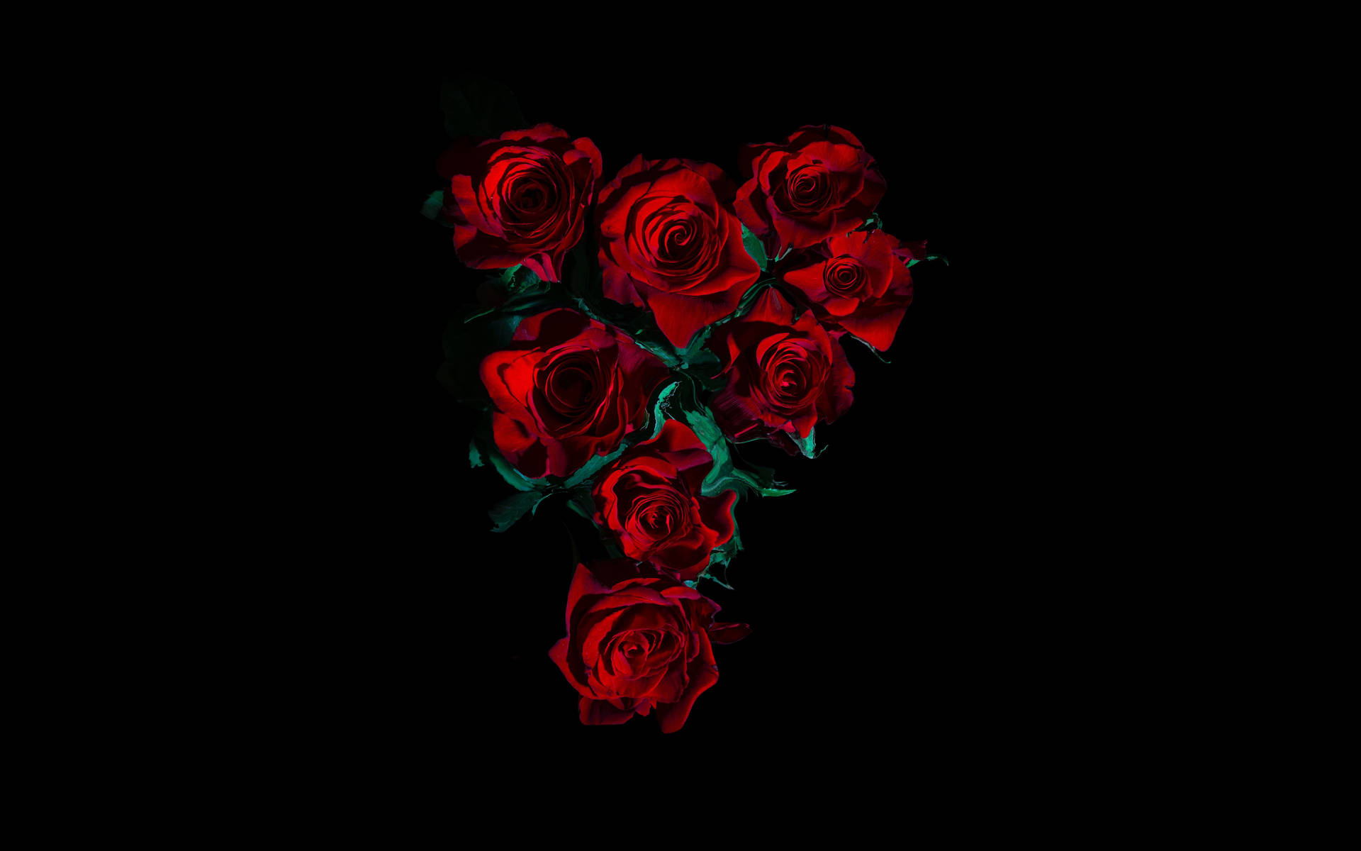 4k Heart-shaped Roses Background