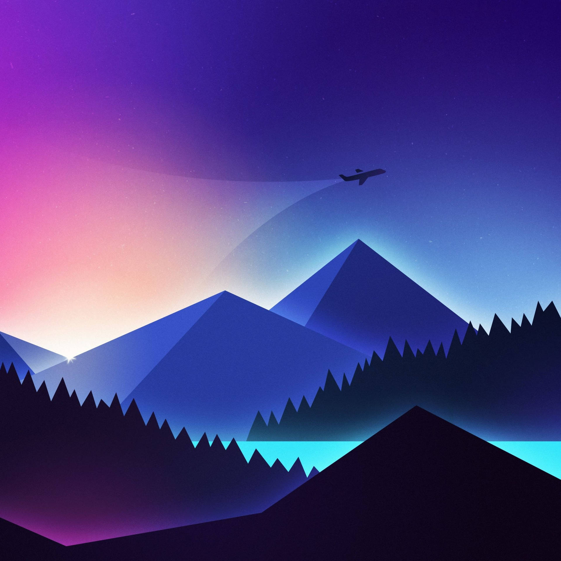 4k Ipad Plane And Mountains Background
