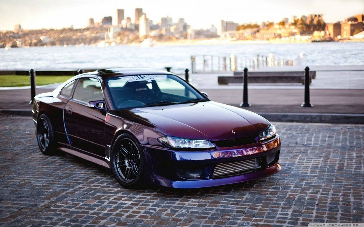 4k Jdm Nissan Silvia Parked Near Lake Background