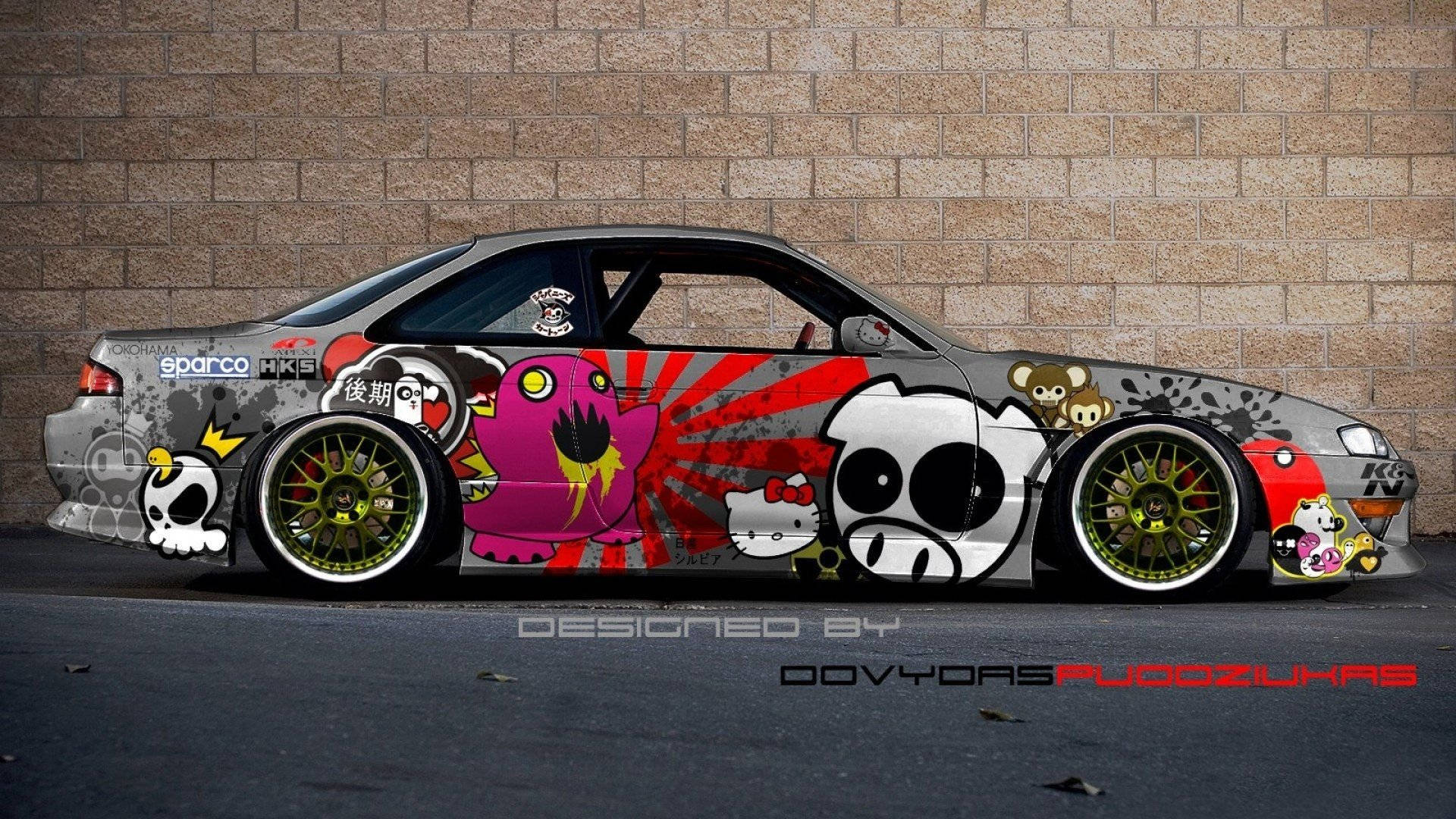 4k Jdm Nissan Silvia With Graffiti Background