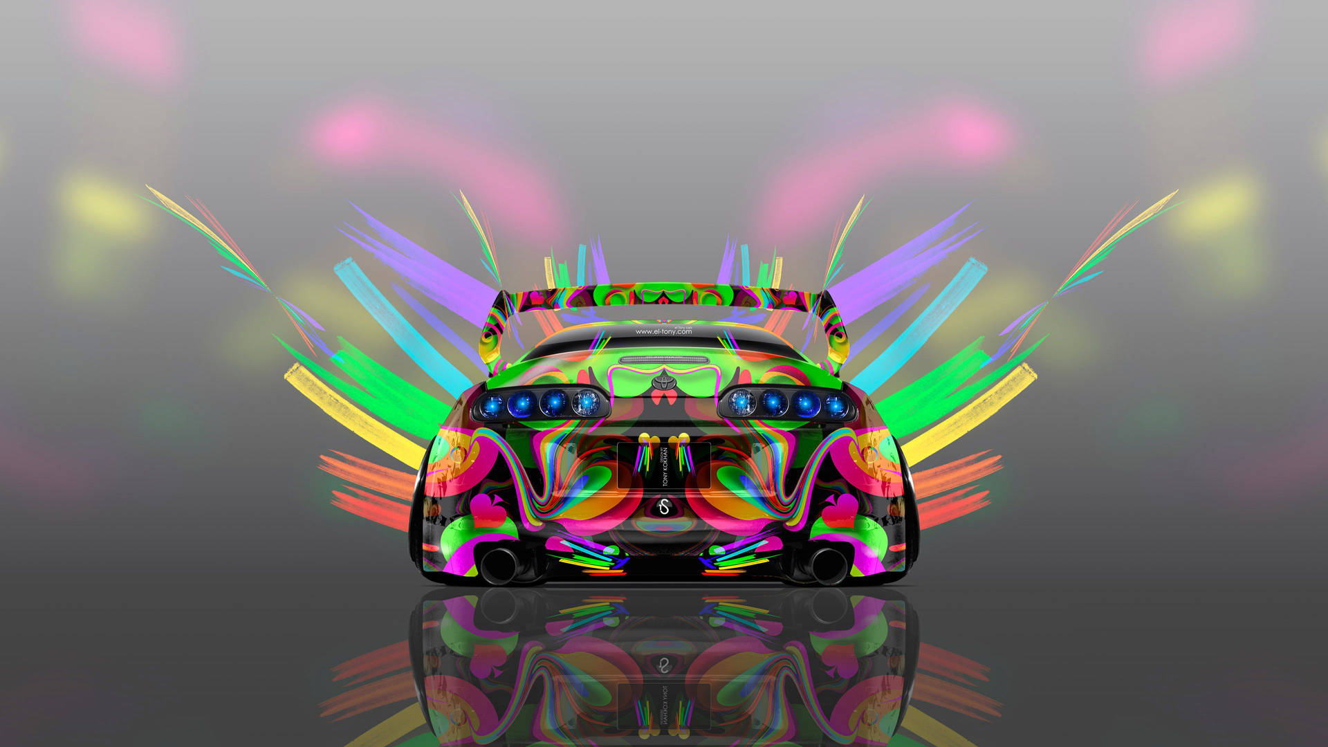 4k Jdm Toyota Supra With Rainbow Lights