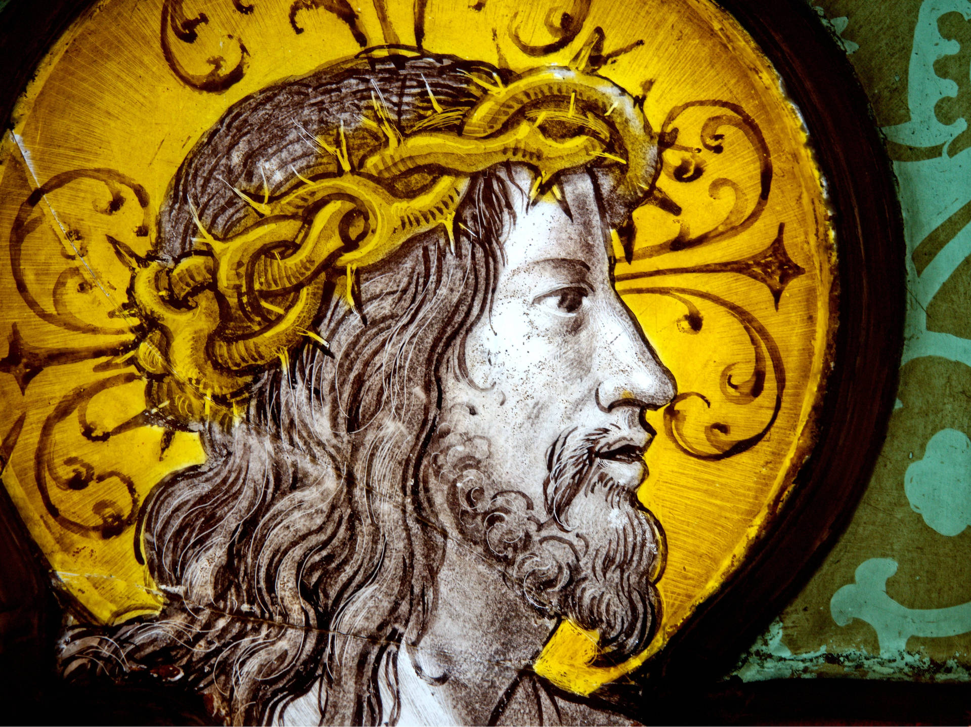 4k Jesus And Golden Crown Background
